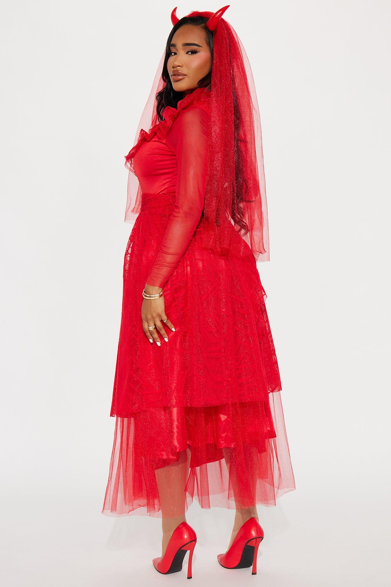 Bride From Hell 3 Piece Costume Set - Red Product Image