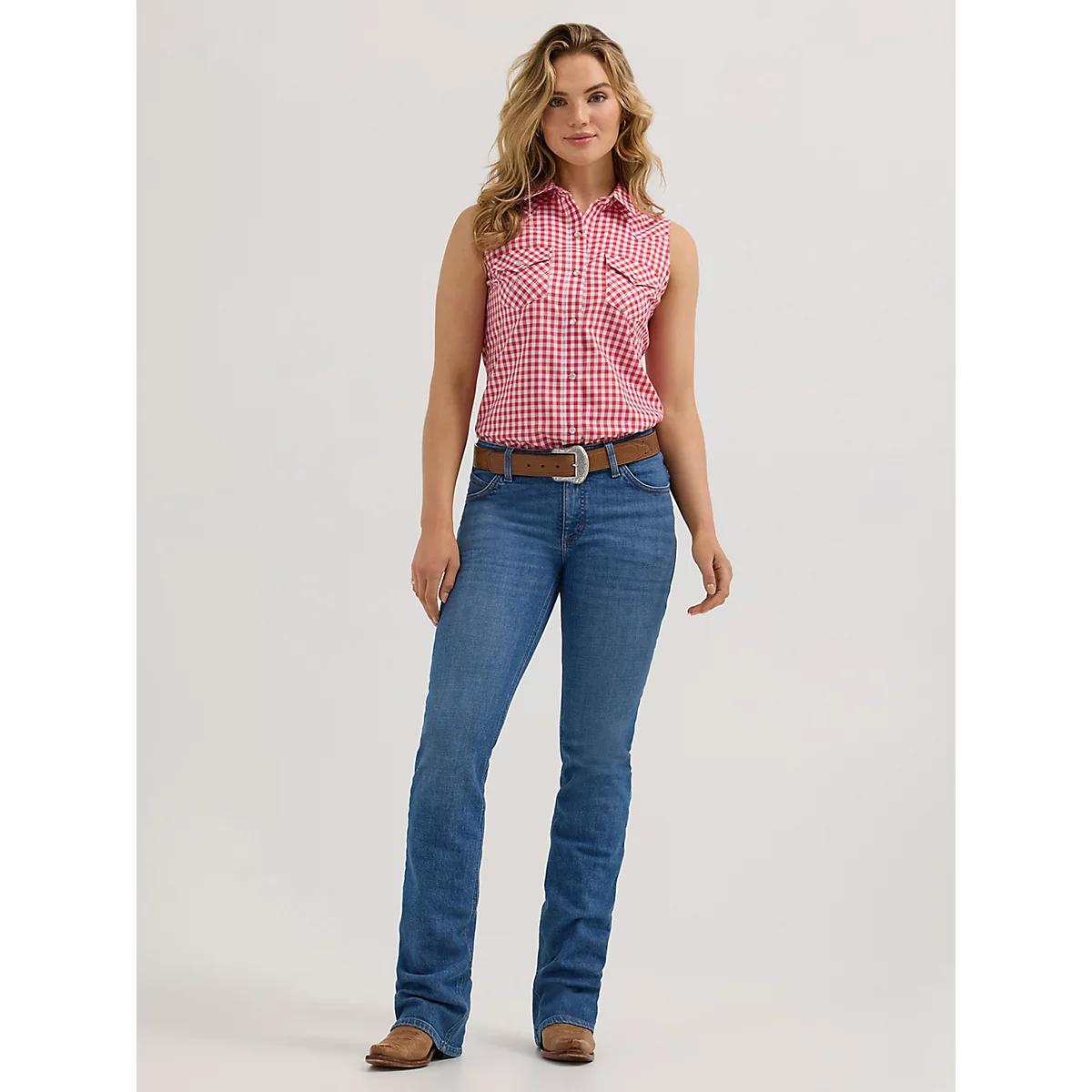 Women's Essential Western Snap Tank Gingham Product Image