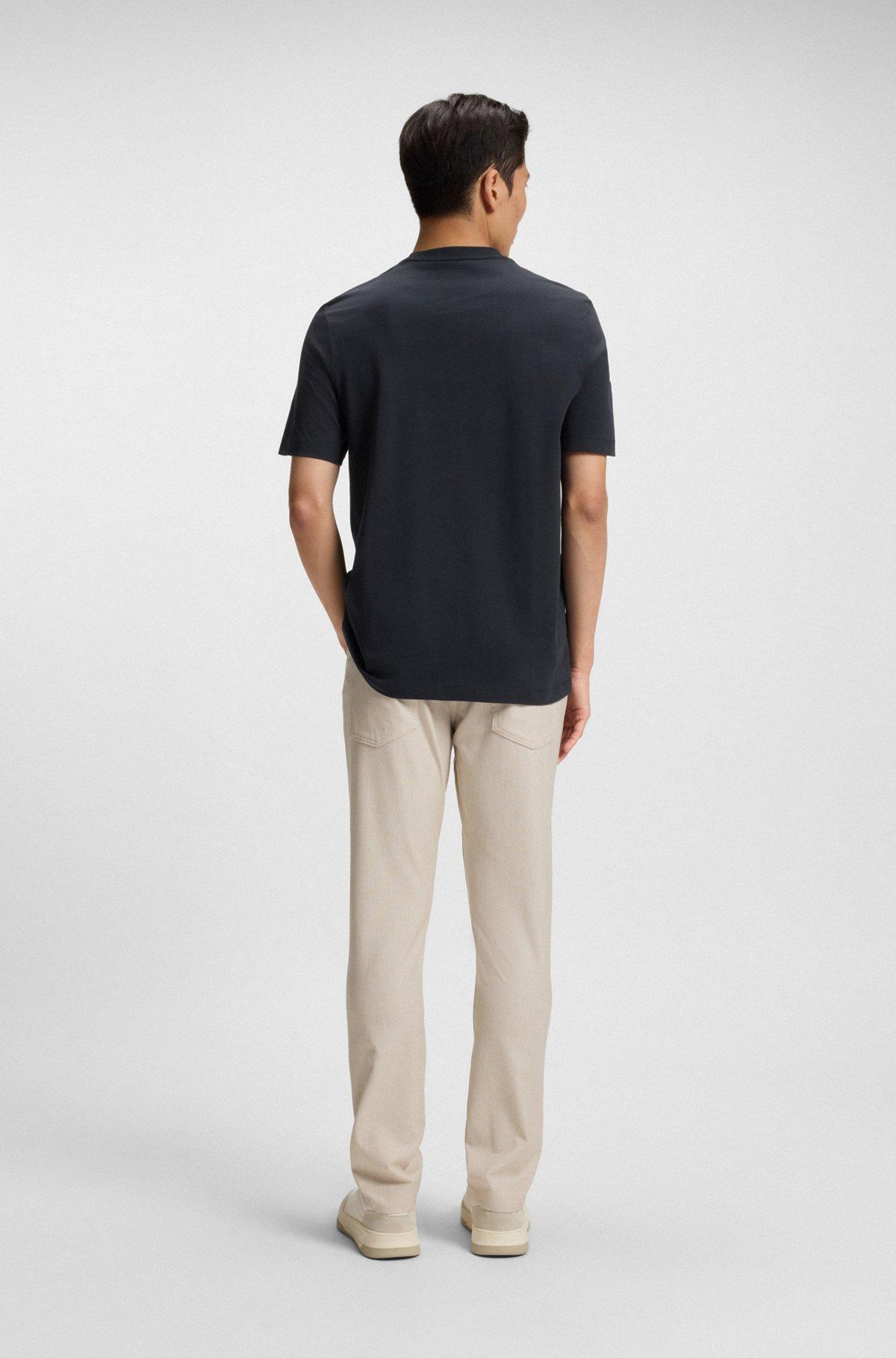 BOSS - Cotton T-shirt with logo artwork - Dark Blue Product Image