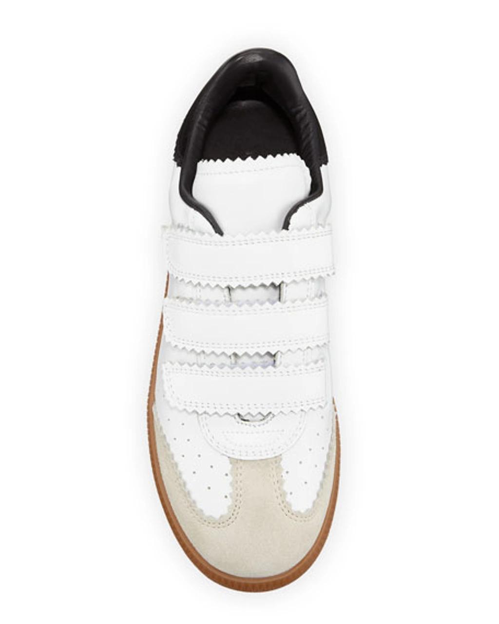 ISABEL MARANT Beth Suede-trimmed Leather Sneakers In White Product Image