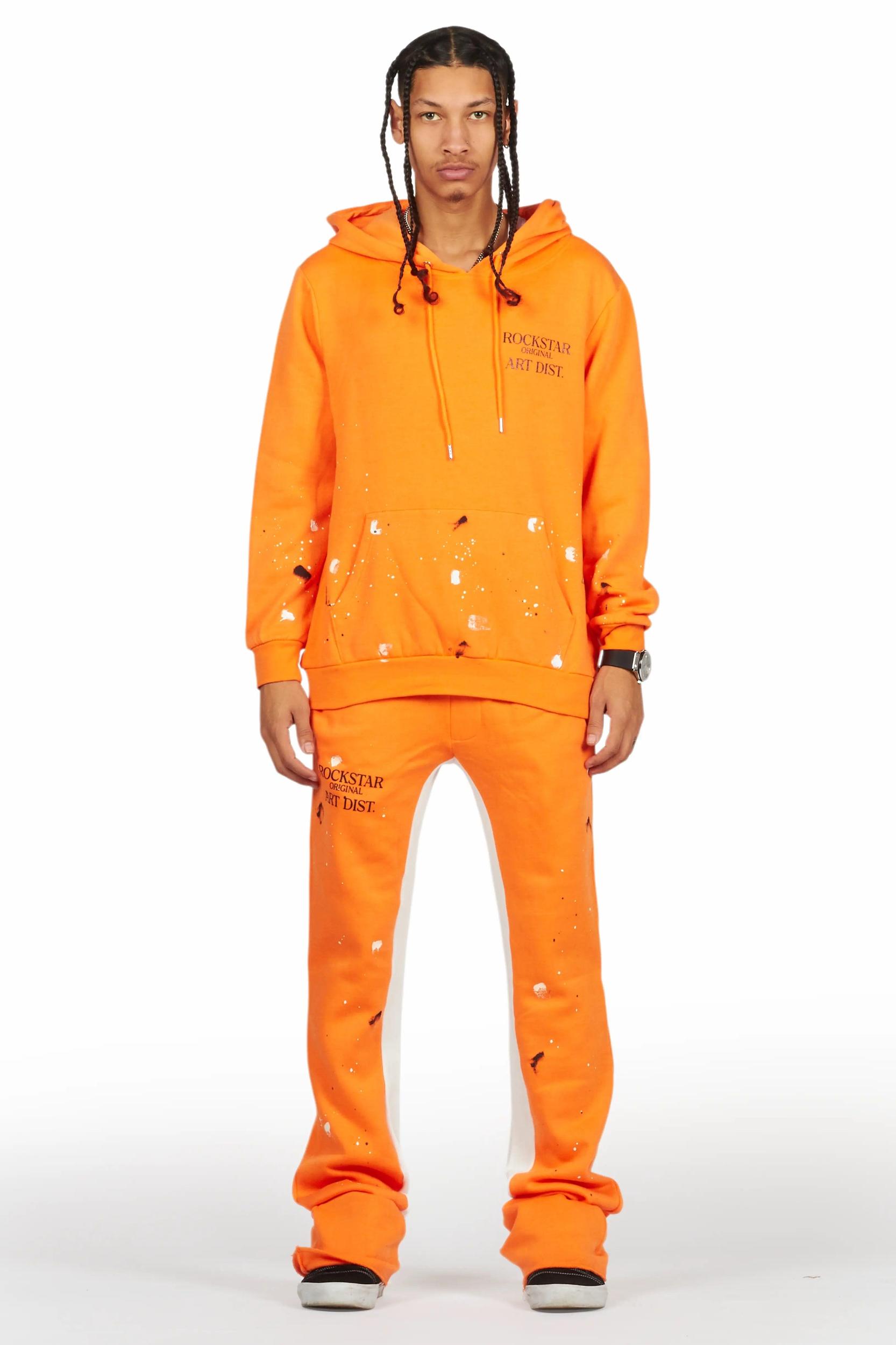 Jaco Orange Hoodie Baggy Fit Pant Track Set Male Product Image
