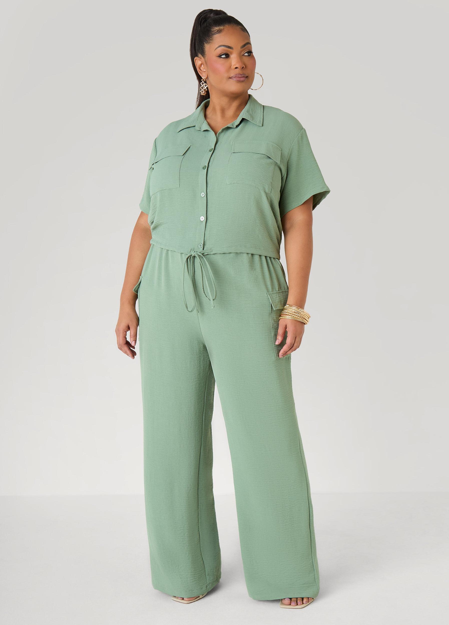 Drawstring Cropped Shirt Product Image