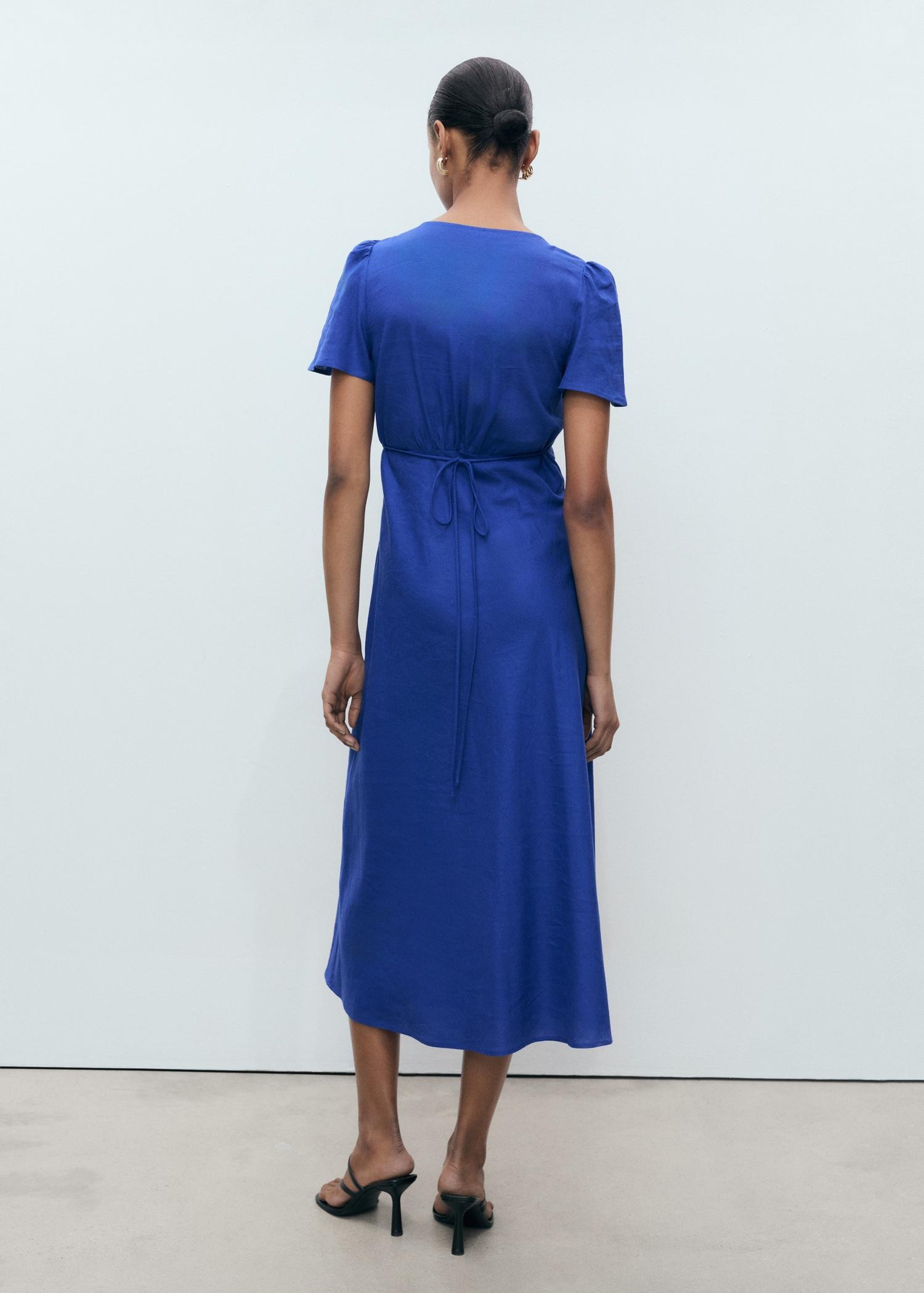 Floral linen-blend dress - Women | MANGO USA Product Image