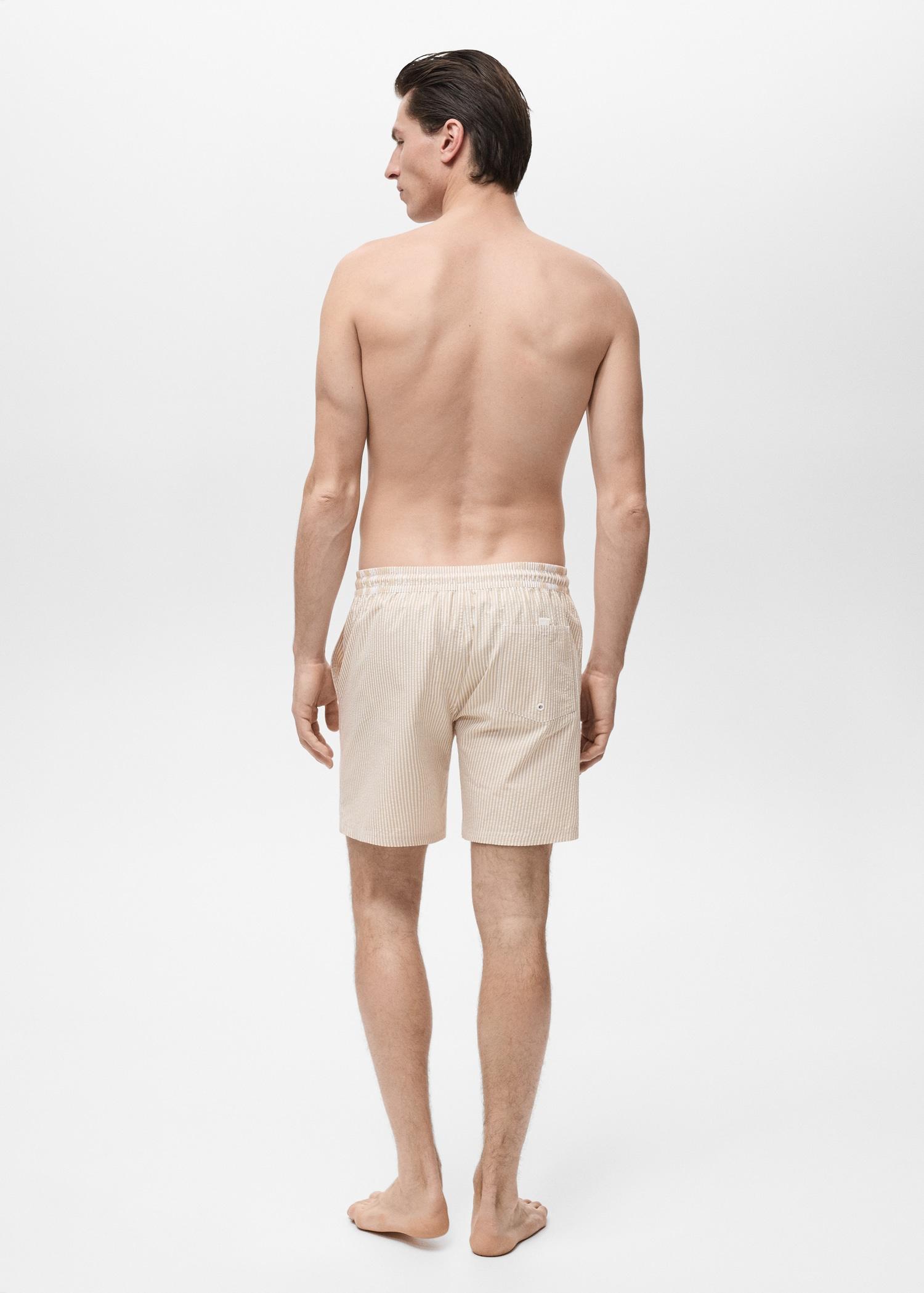 Seersucker swimming trunks - Men | MANGO USA Product Image