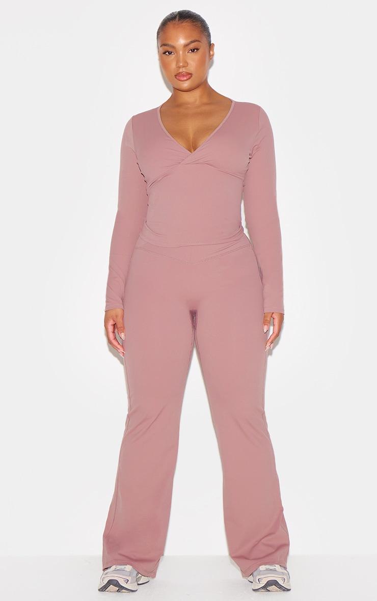 Mauve Sculpt Wrap Waist Yoga Pants Product Image