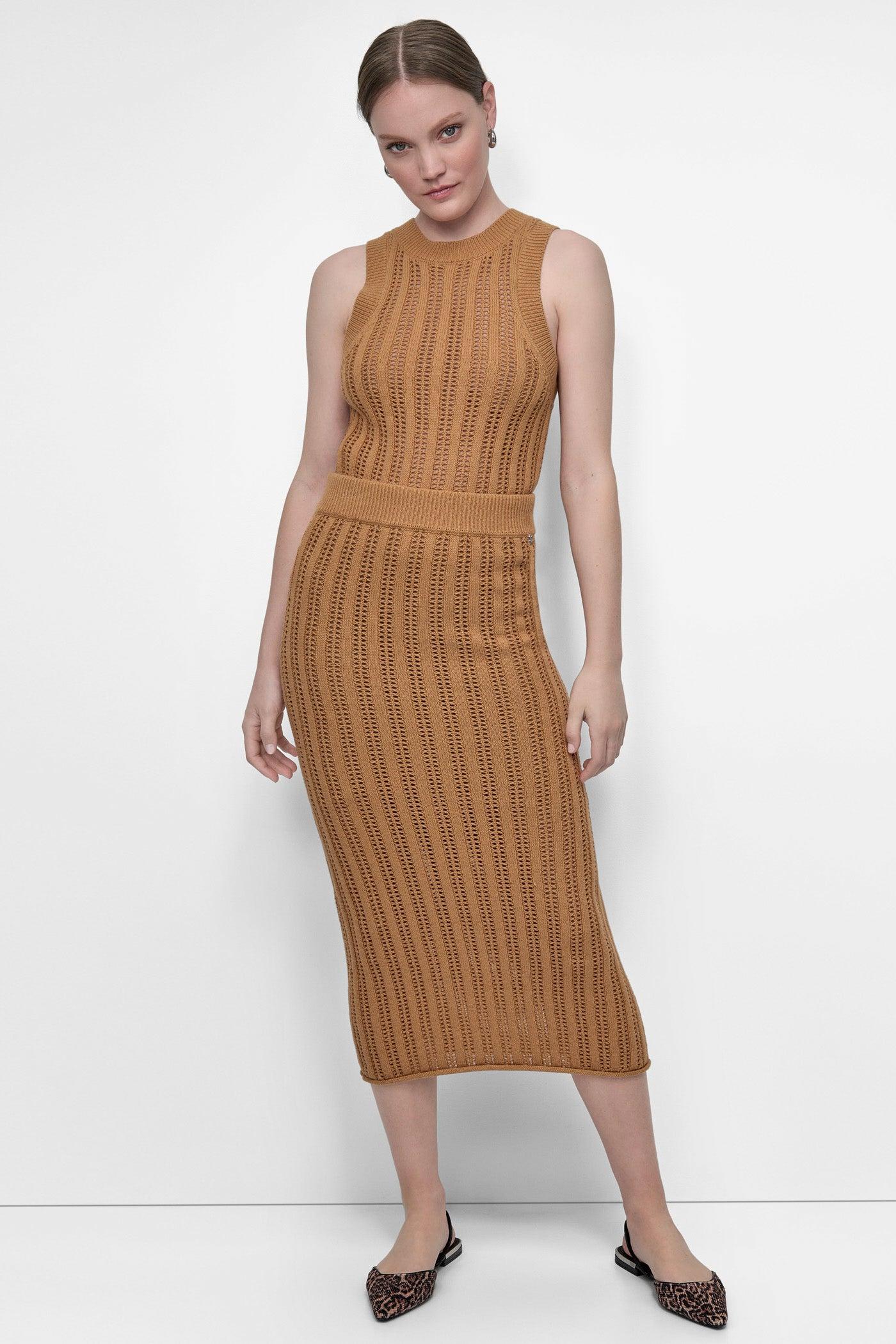 CABLE POINTELLE STITCH MIDI SKIRT Product Image