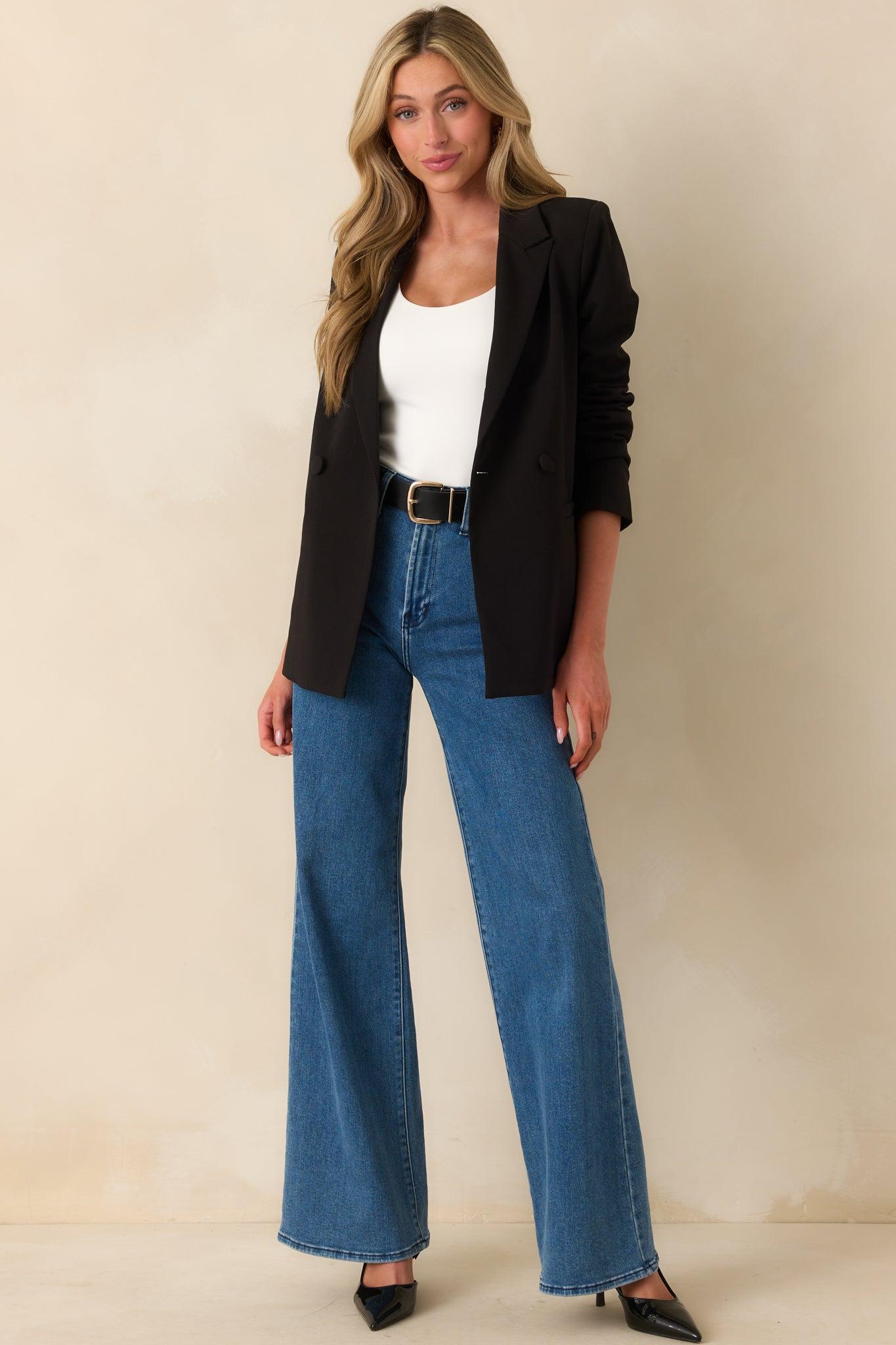 Down To Business Black Blazer Product Image