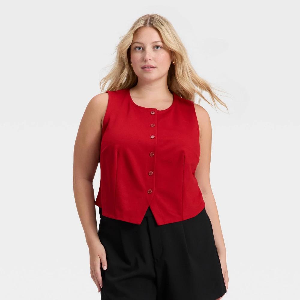 Women's Ponte Vest - A New Day™ Dark Brown 3X Product Image