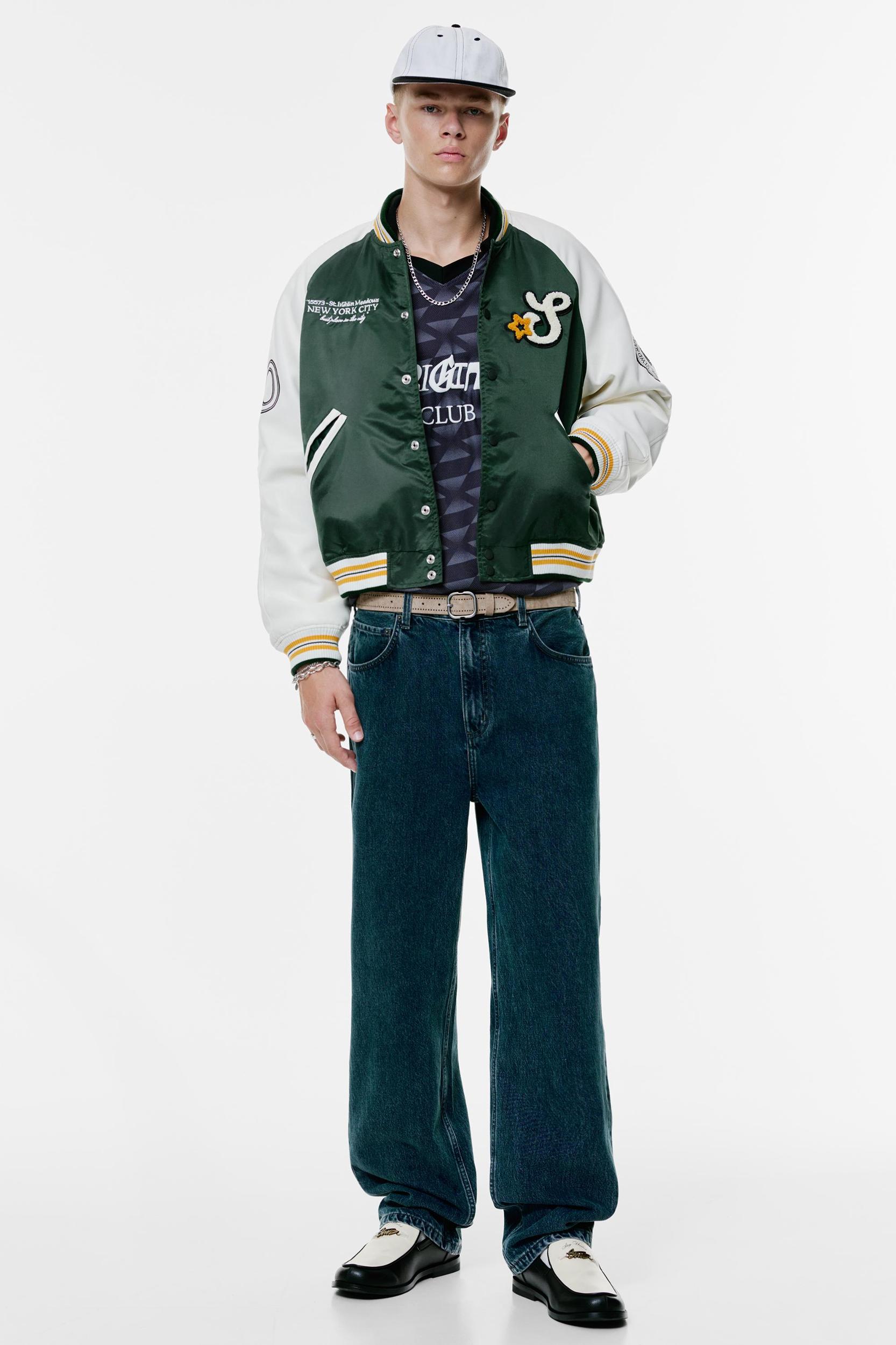 Embroidered varsity bomber jacket Product Image