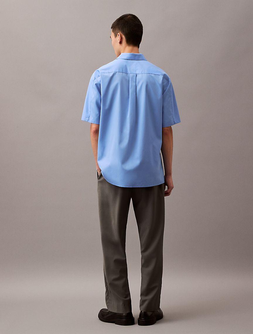 Paneled Cotton Button-Down Shirt Product Image