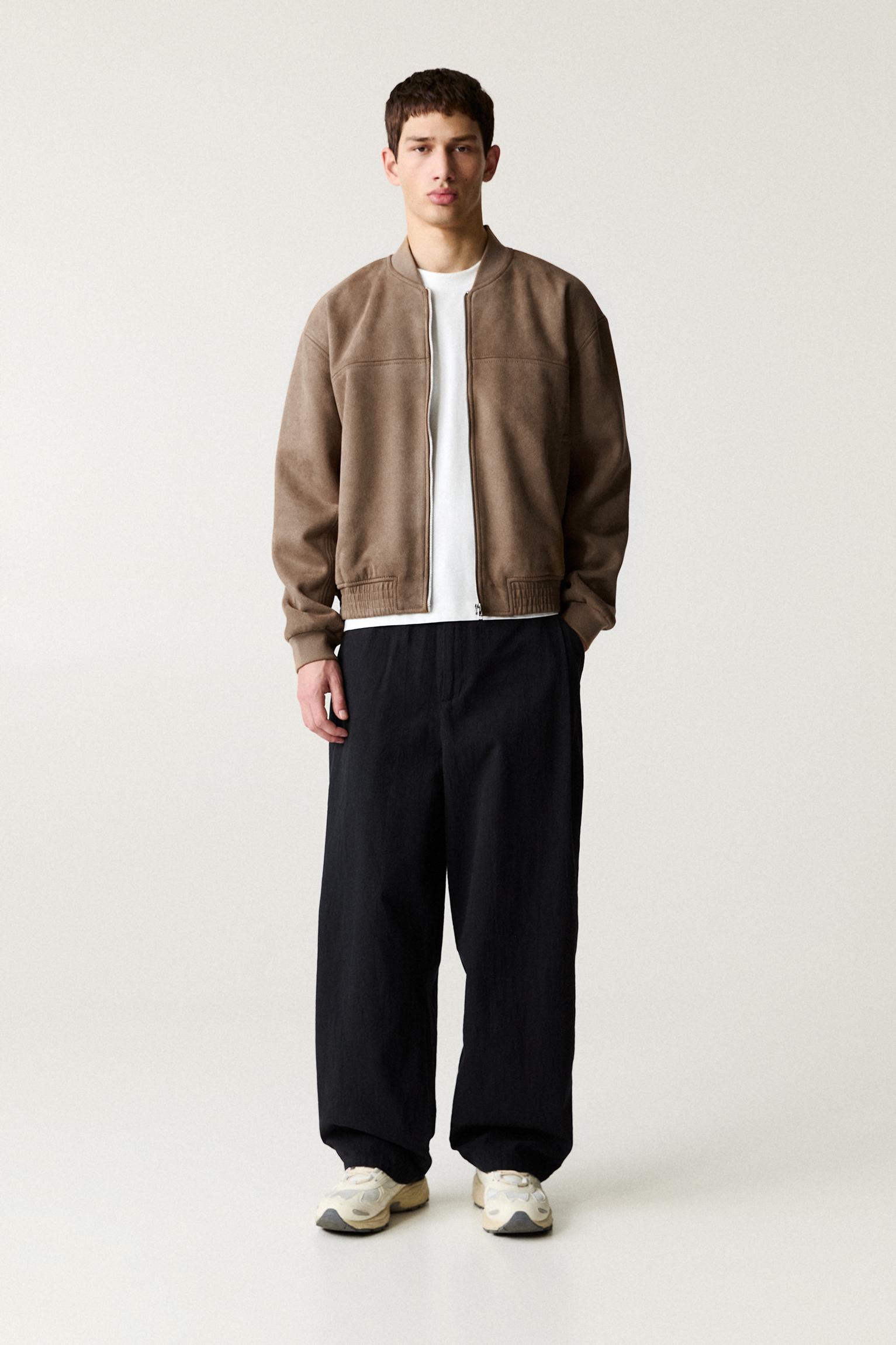 Faux suede bomber jacket Product Image