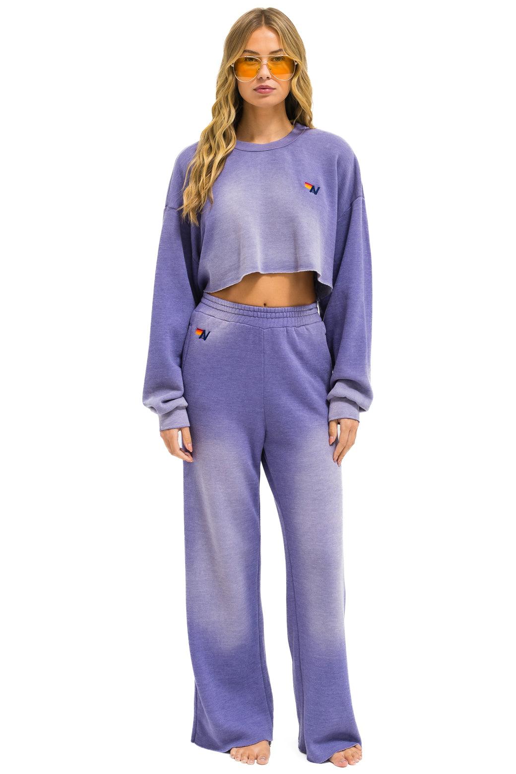 ESSENTIAL WIDE LEG POCKET SWEATPANTS - FADED GRAPE Female Product Image