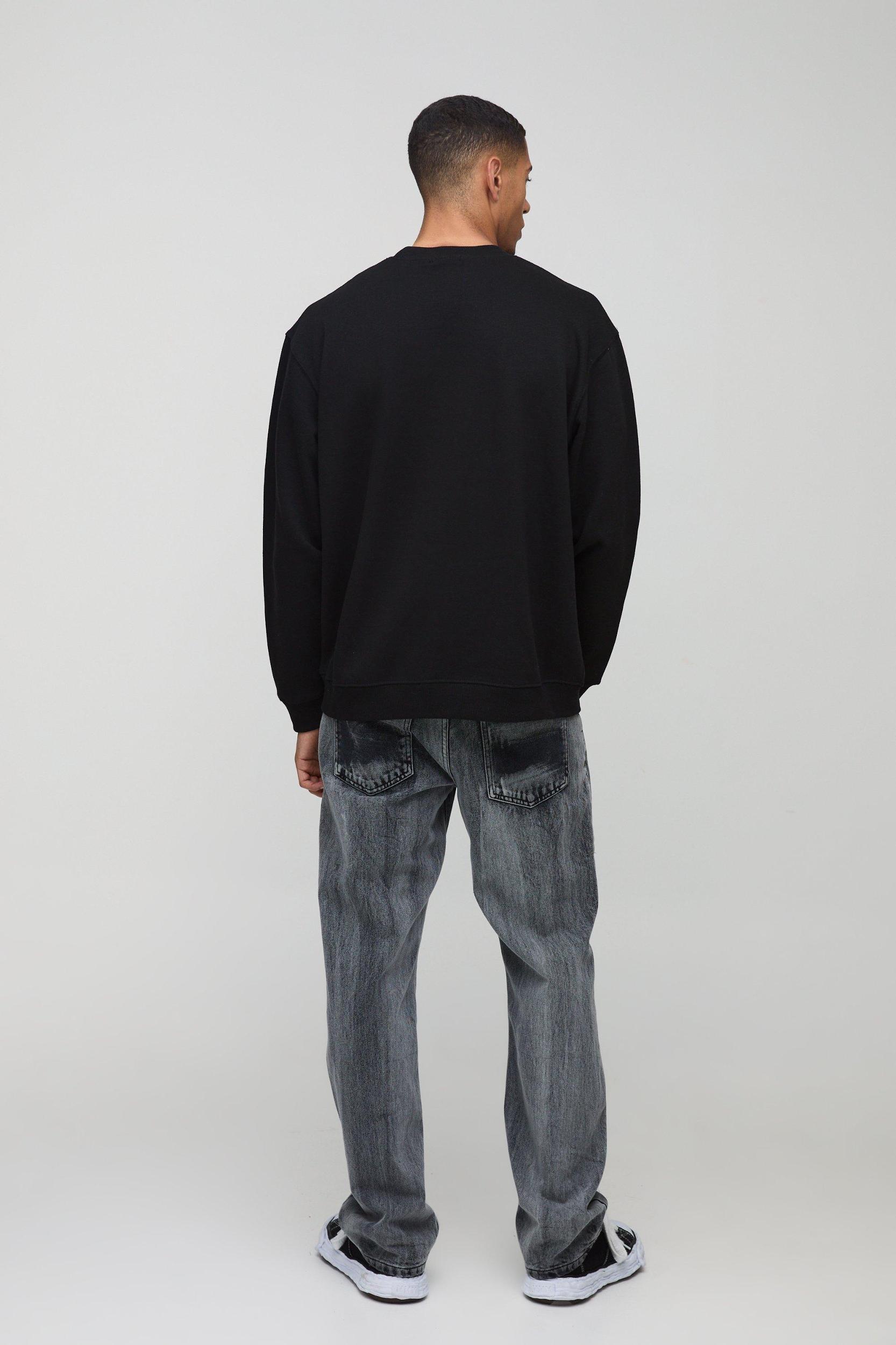 Oversized Wyoming Western Graphic Sweatshirt | boohooMAN USA Product Image