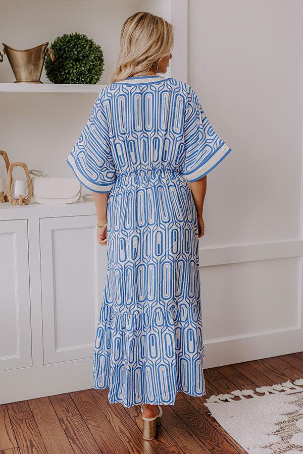 Art Gallery Social Midi Dress in Blue Product Image