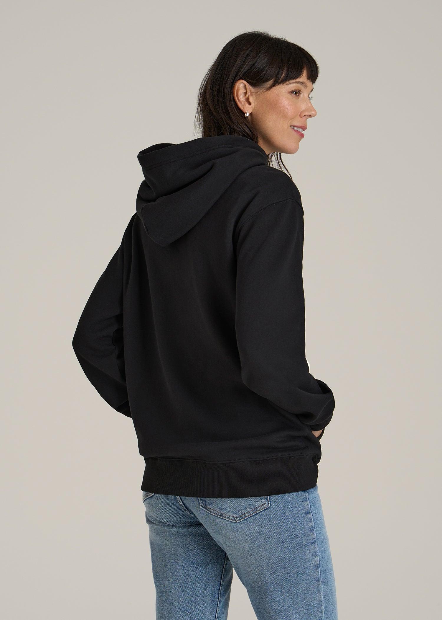 Logo Hoodie for Tall Women in Black Female Product Image