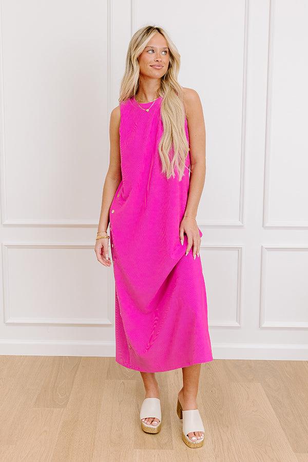 Santa Monica Chic Ribbed Midi Dress in Violet Product Image