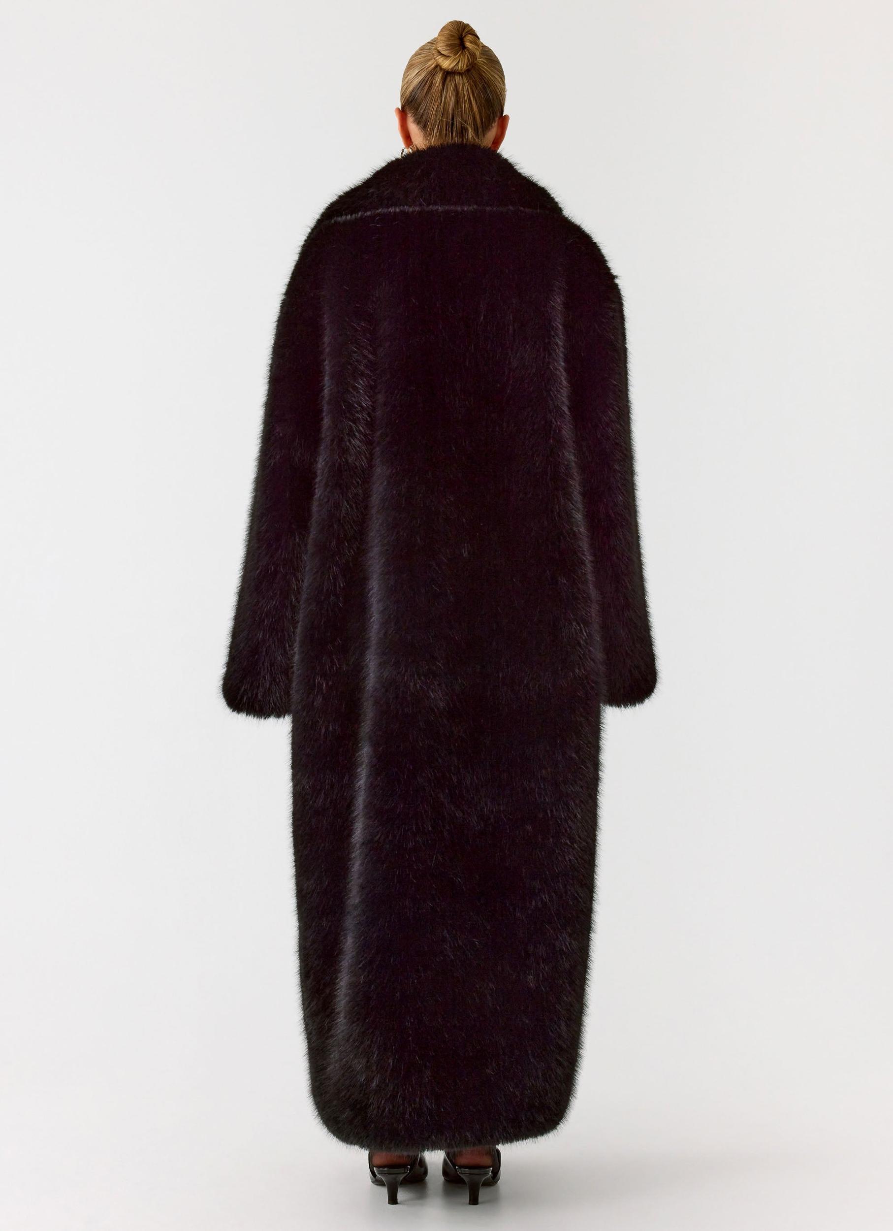 Kamil Faux Fur Maxi Coat - Black Product Image