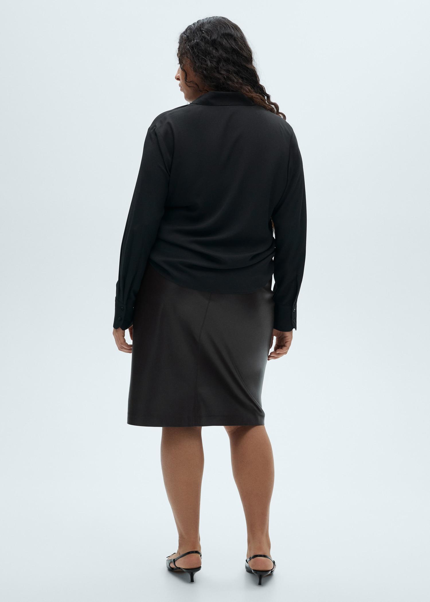 Fluid long-sleeved shirt - Women | MANGO USA Product Image