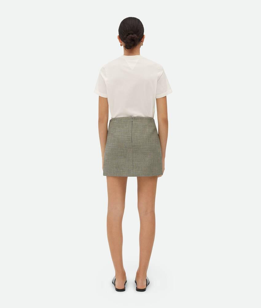 Women's Melange Cotton Skirt  in Green/fennel/white Product Image
