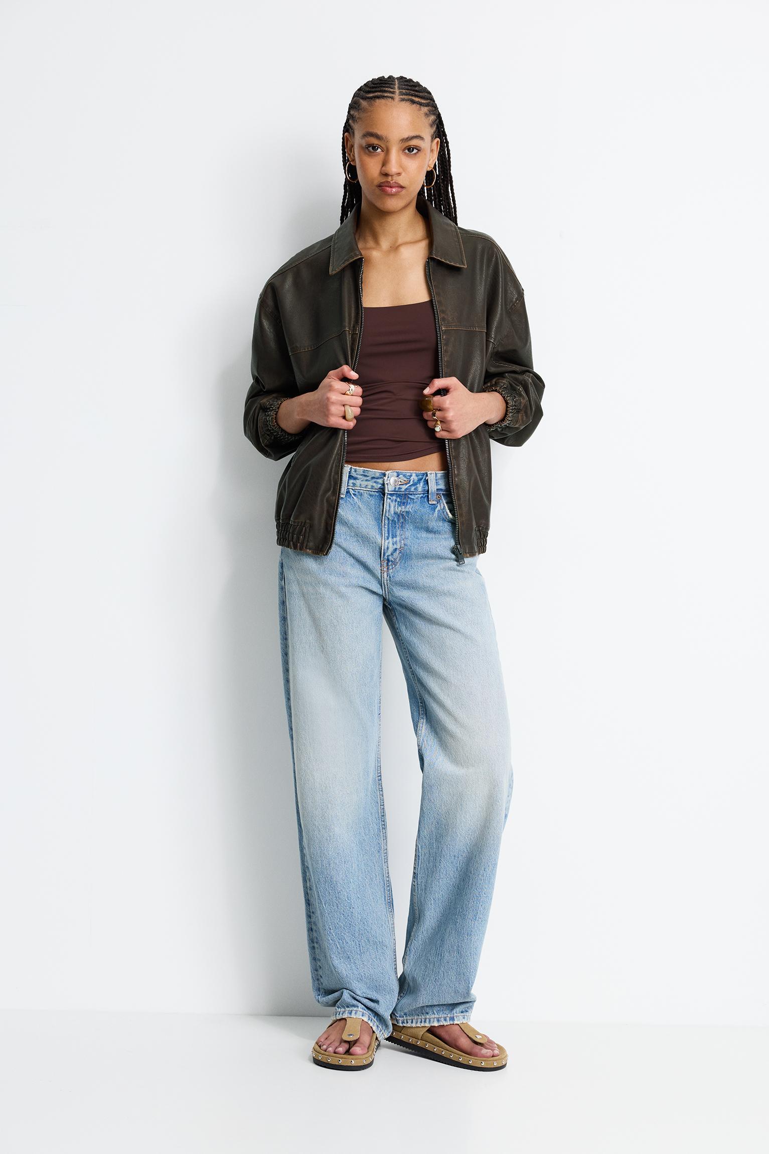 Faux leather bomber jacket Product Image