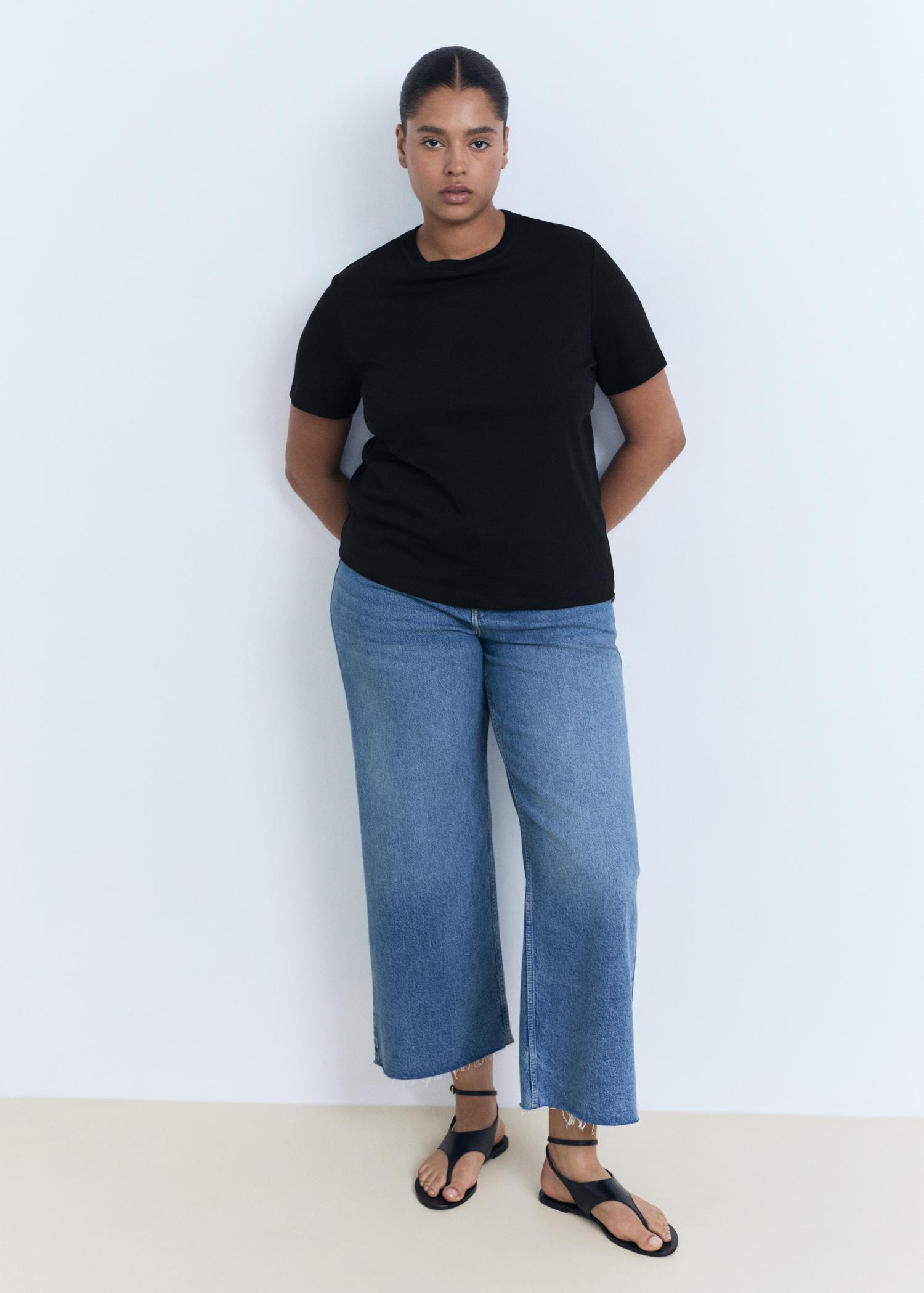 Cotton short-sleeved t-shirt - Women | MANGO USA Product Image