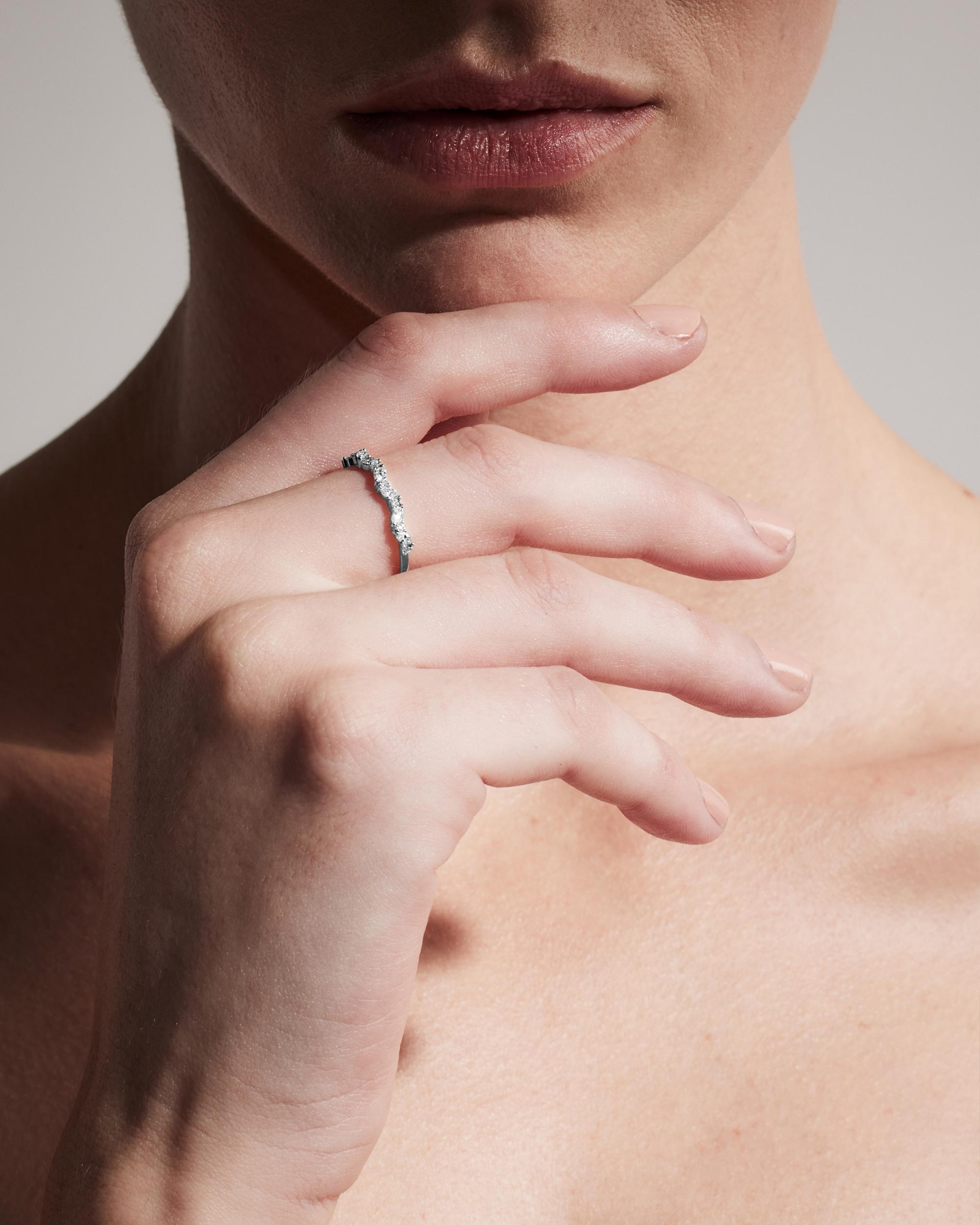 Quince | Women's 14K Gold Diamond Slanted Marquise and Round Band Rings Product Image