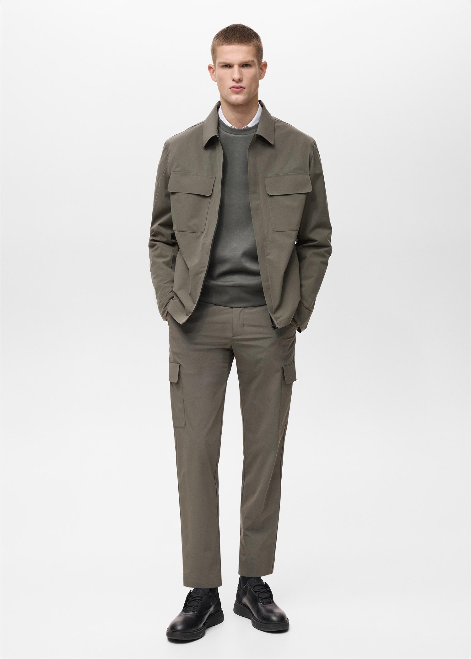 Water-repellent jacket with pockets - Men | MANGO USA Product Image