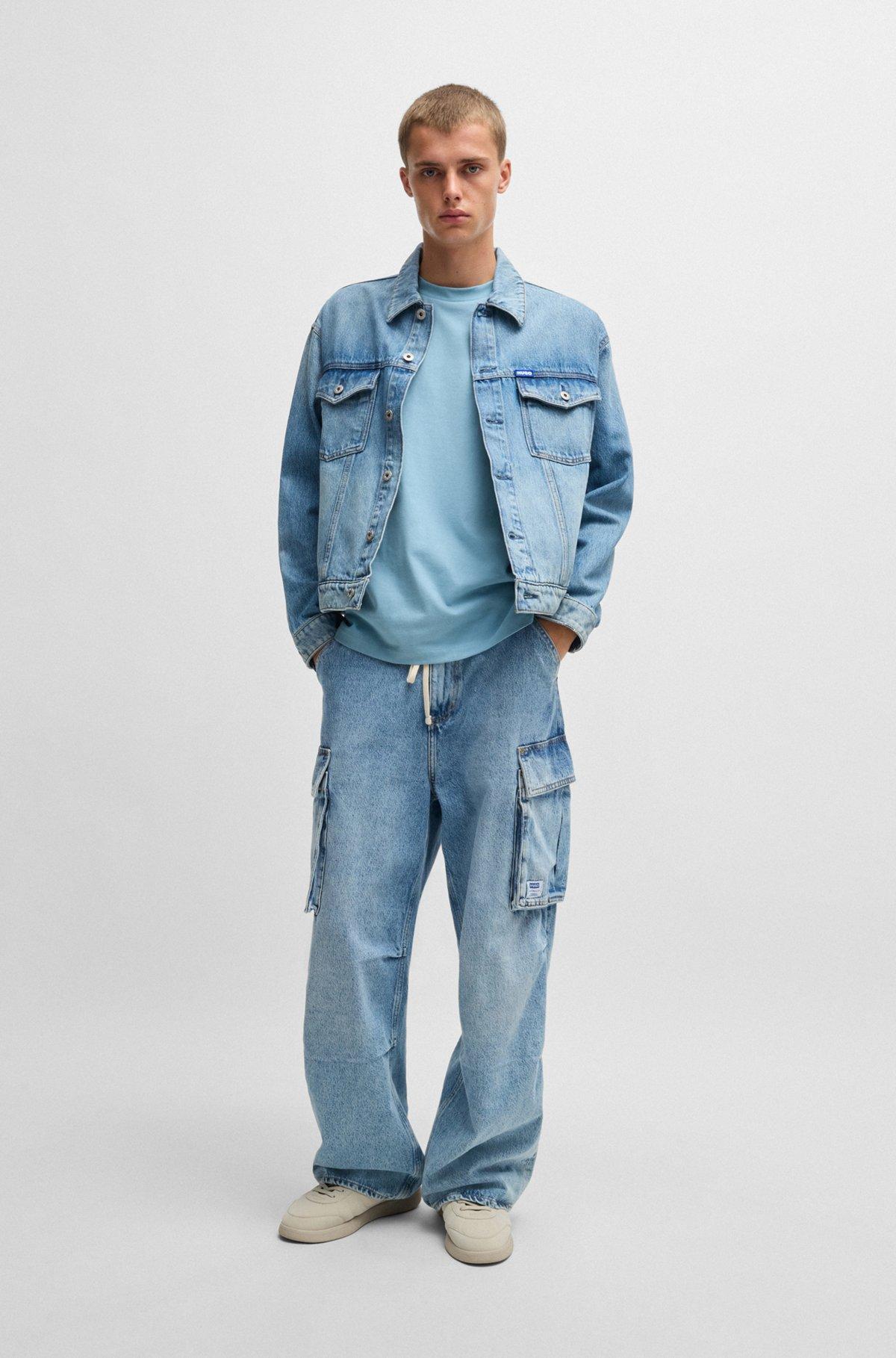 Cotton jersey T-shirt with curved logo Product Image