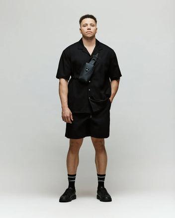 MENS BIG AND TALL JAYME KNIT SEERSUCKER CABANA COLLAR SHIRT - BT0300001 Product Image