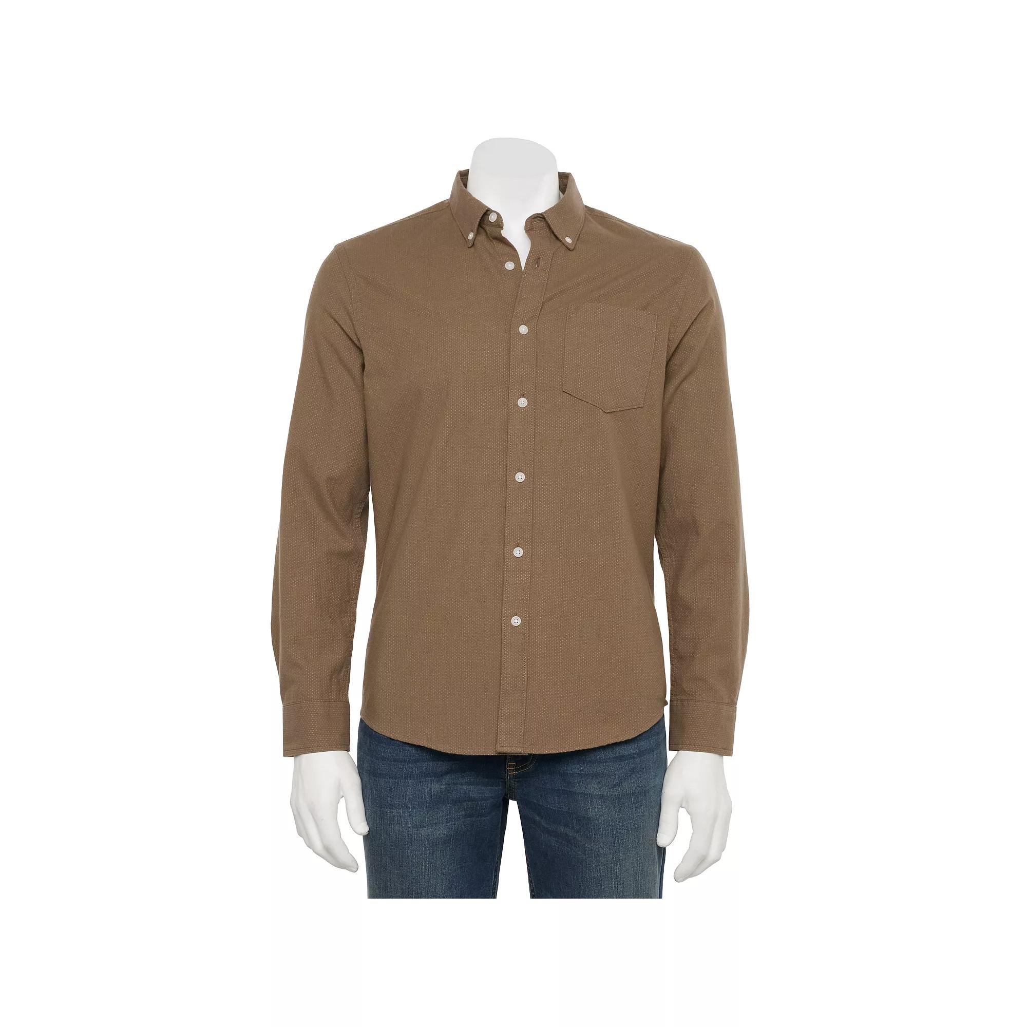 Men's Sonoma Goods For Life® Long Sleeve Slim Fit Perfect Length Button-Down Shirt,  Product Image