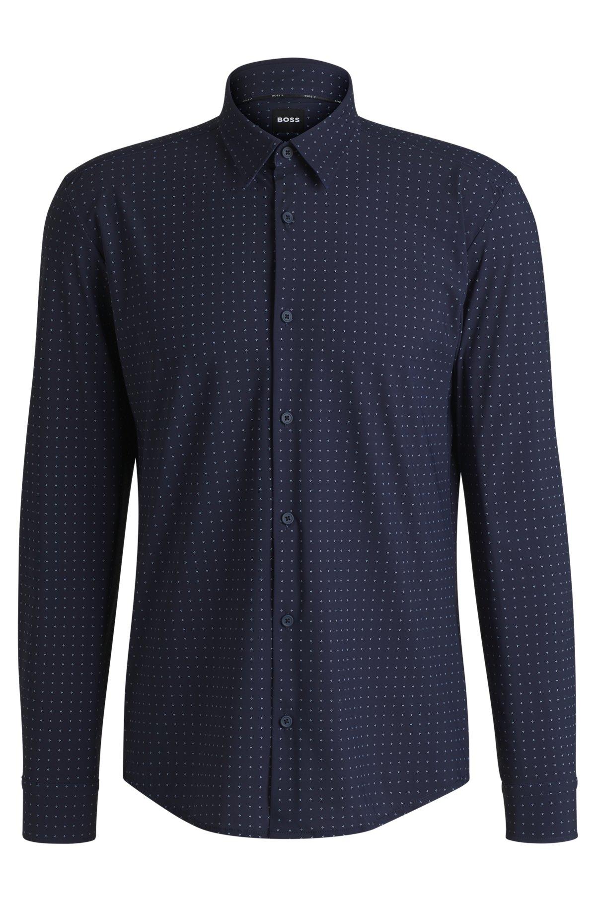 Slim-fit shirt in printed performance-stretch jersey Product Image