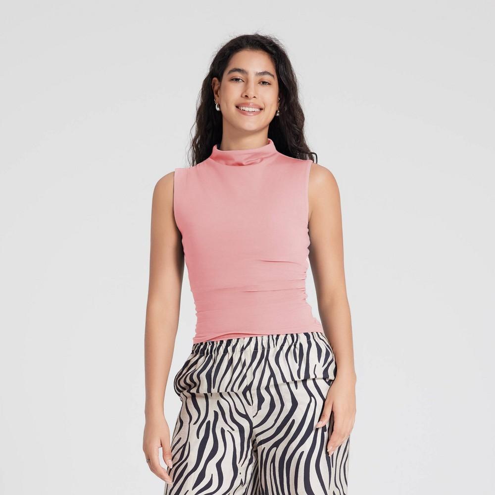 Women's Draped Knit Top - A New Day™ Pink 3X Product Image