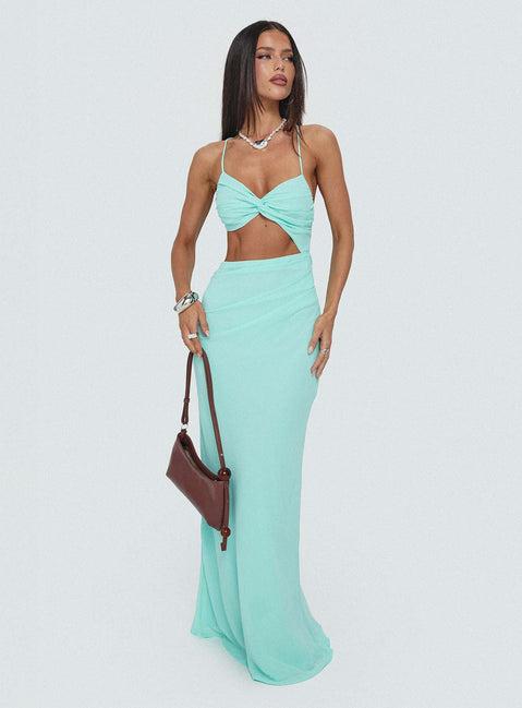 No Control Keyhole Maxi Dress Aqua Product Image