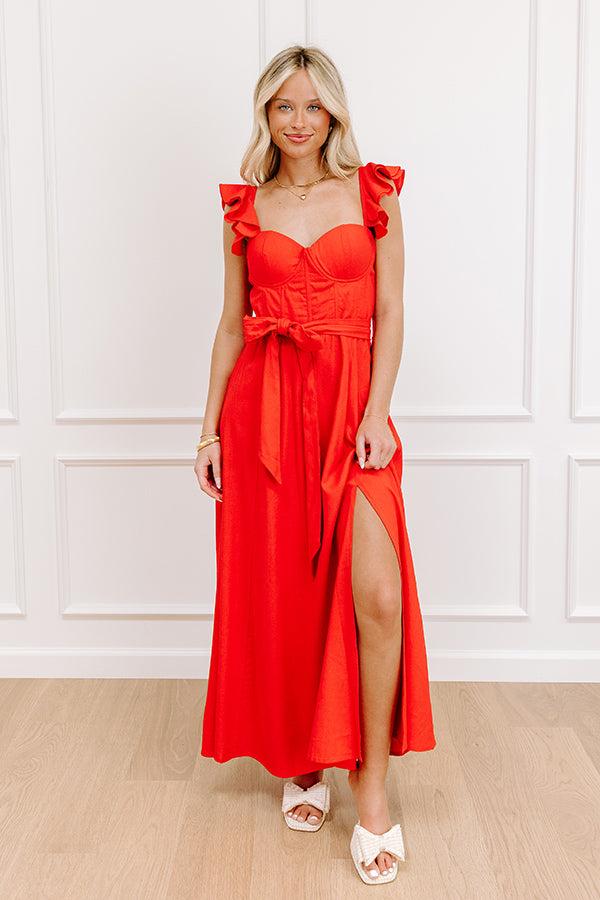 Haute In Here Linen-Blend Maxi Dress Product Image