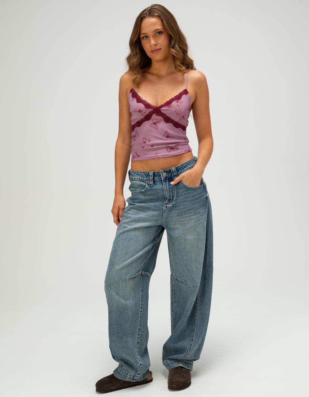 FULL TILT Butterfly Mesh Womens Cami - LAVENDAR Product Image