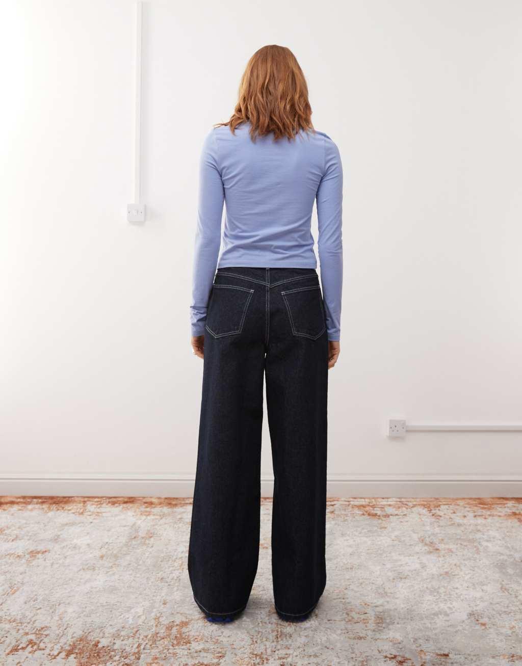 COLLUSION X003 wide leg jeans in rinsewash Product Image