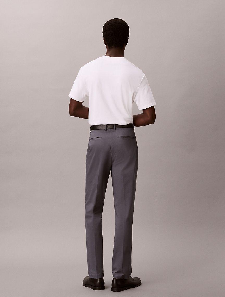Cotton Stretch Slim Trousers Product Image