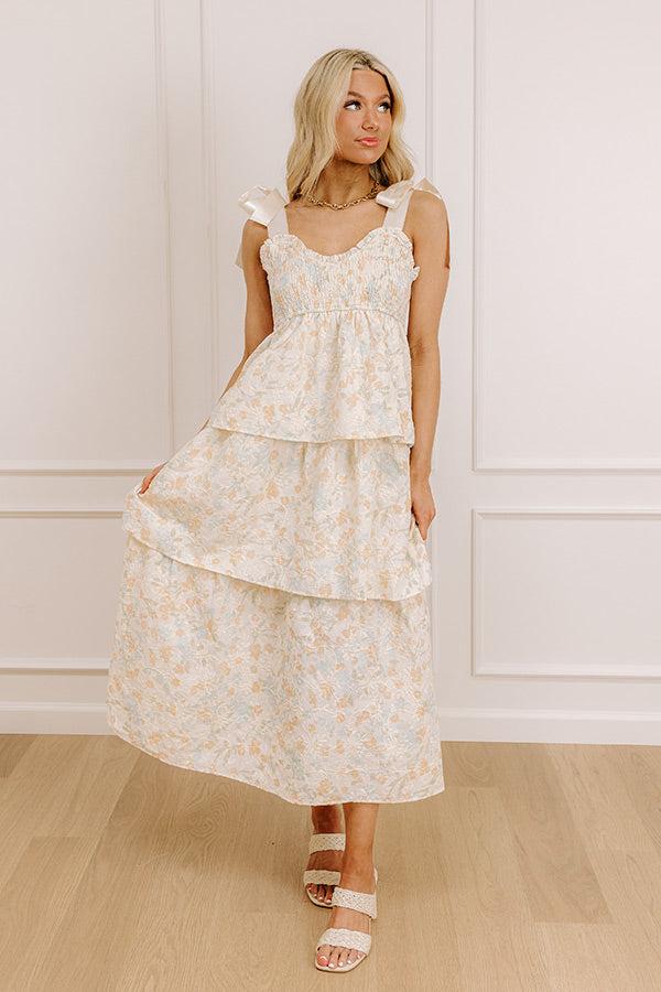 Whimsical Wonders Embroidered Tiered Midi Dress Product Image