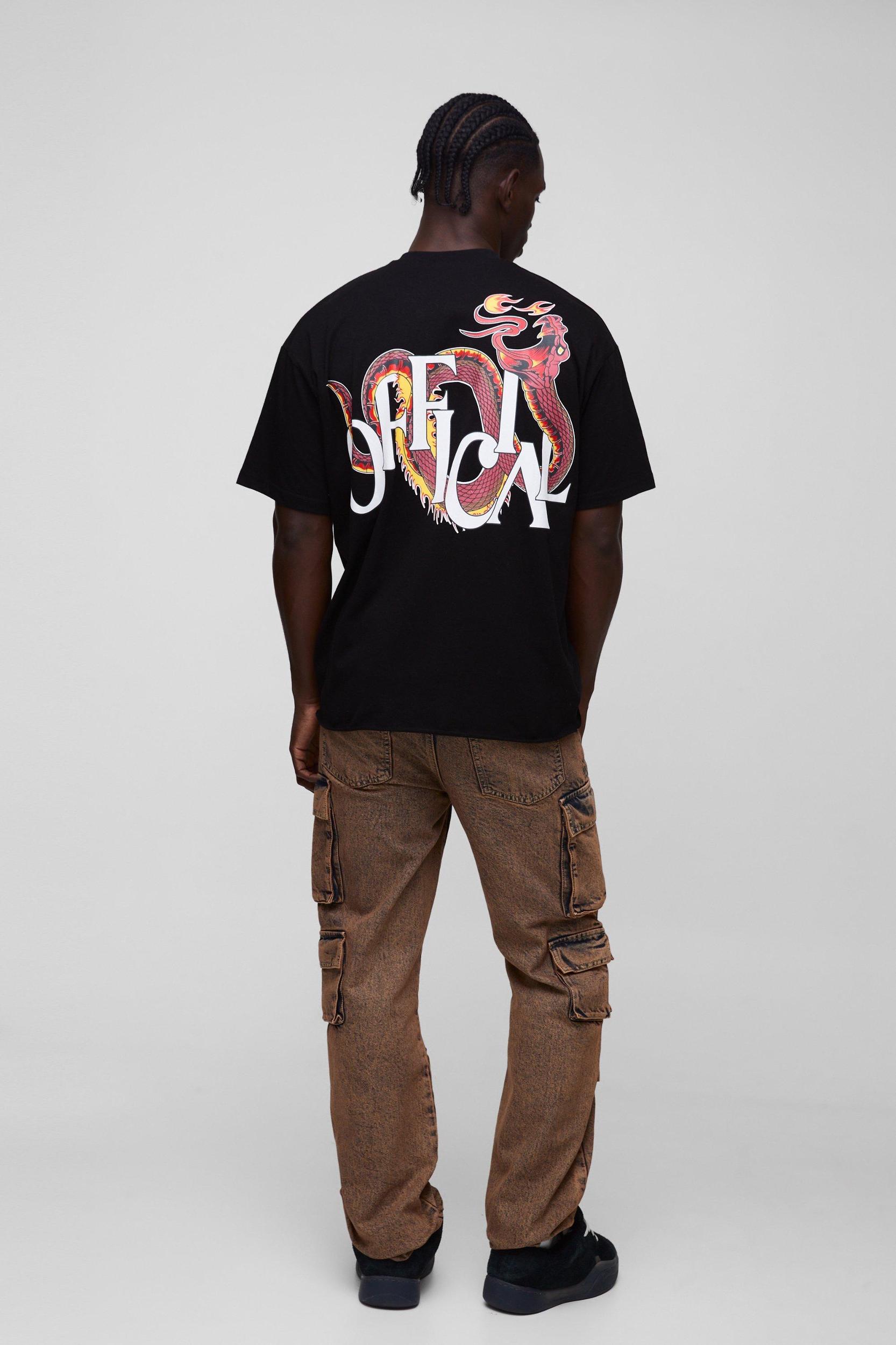 Oversized Official Back Print T-Shirt With Woven Label | boohooMAN USA Product Image