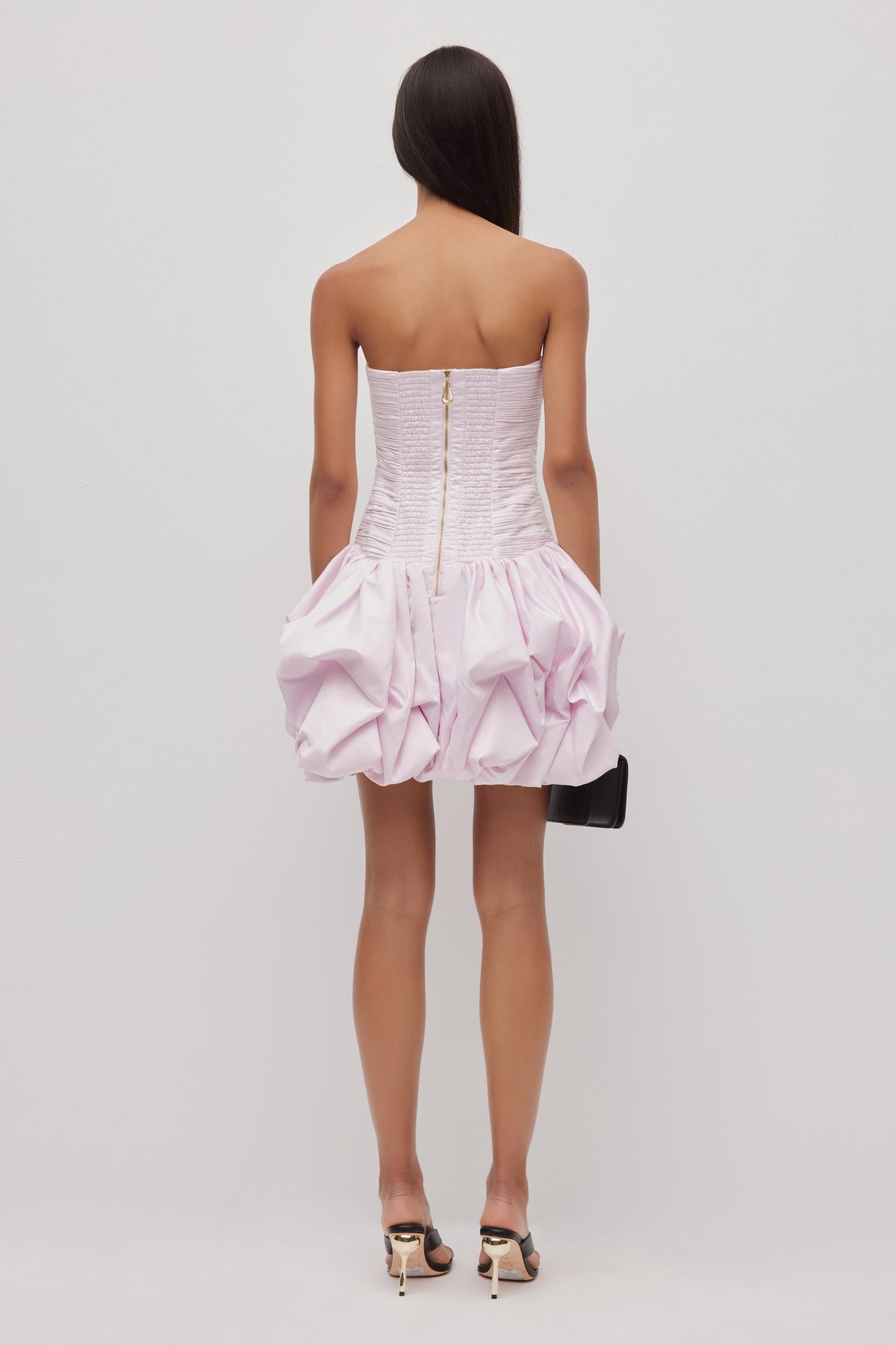 Violette Bubble Hem Mini Dress-PASTEL PINK / 10 Product Image