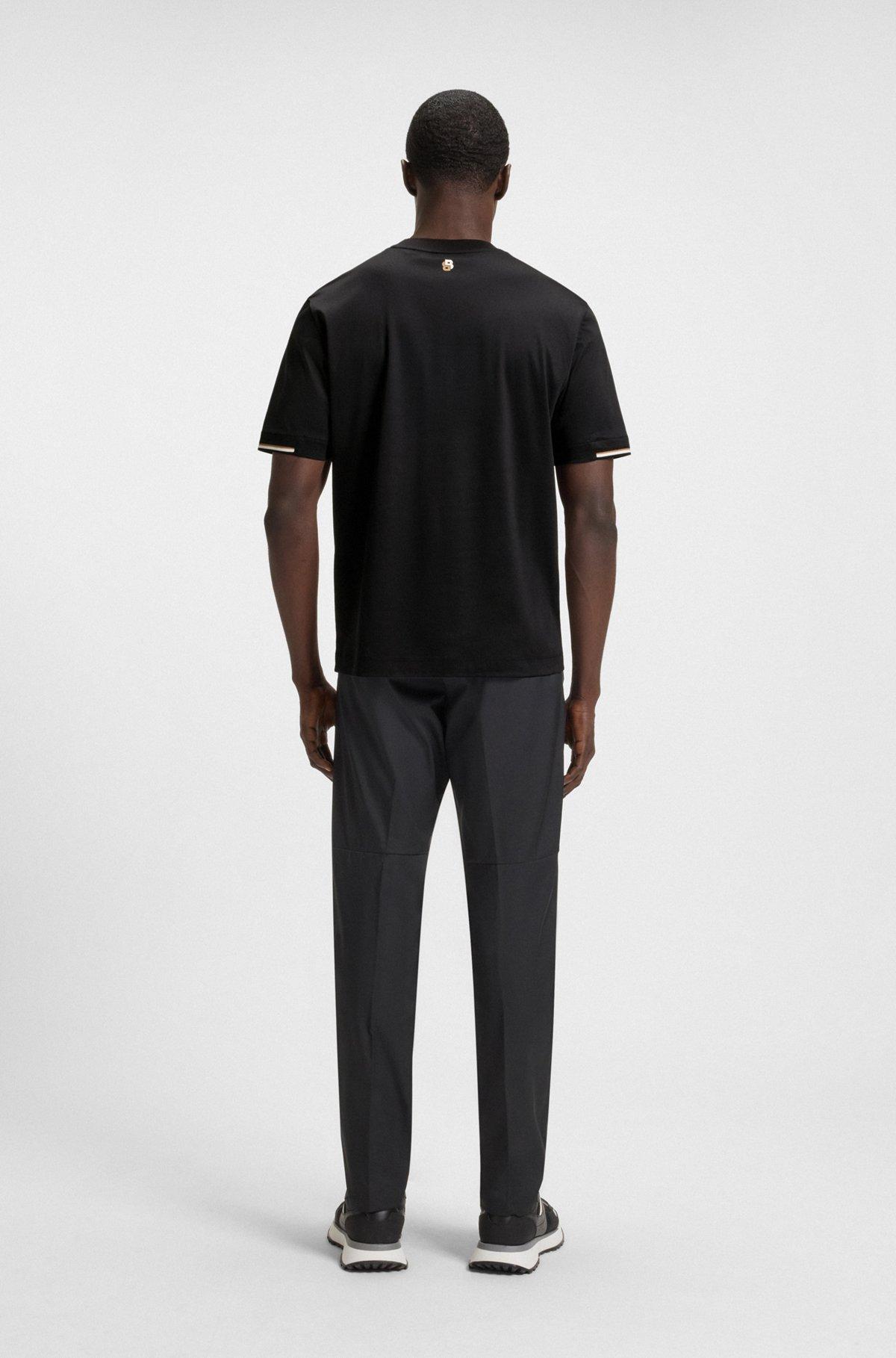 BOSS - Pima-cotton T-shirt with tennis ball graphics - Black Product Image