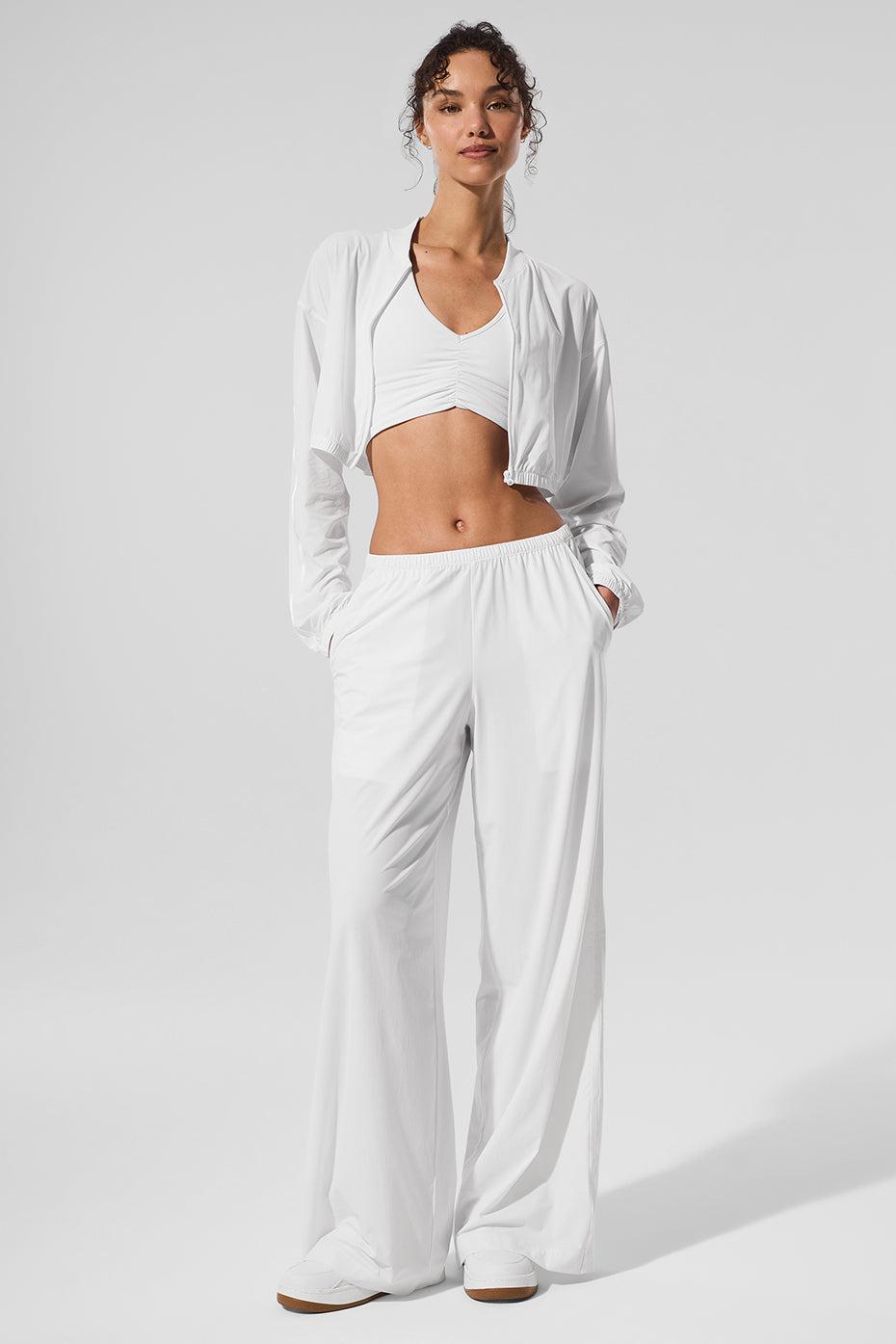 Cropped Breezy Full-Zip Cover Up - White Female Product Image