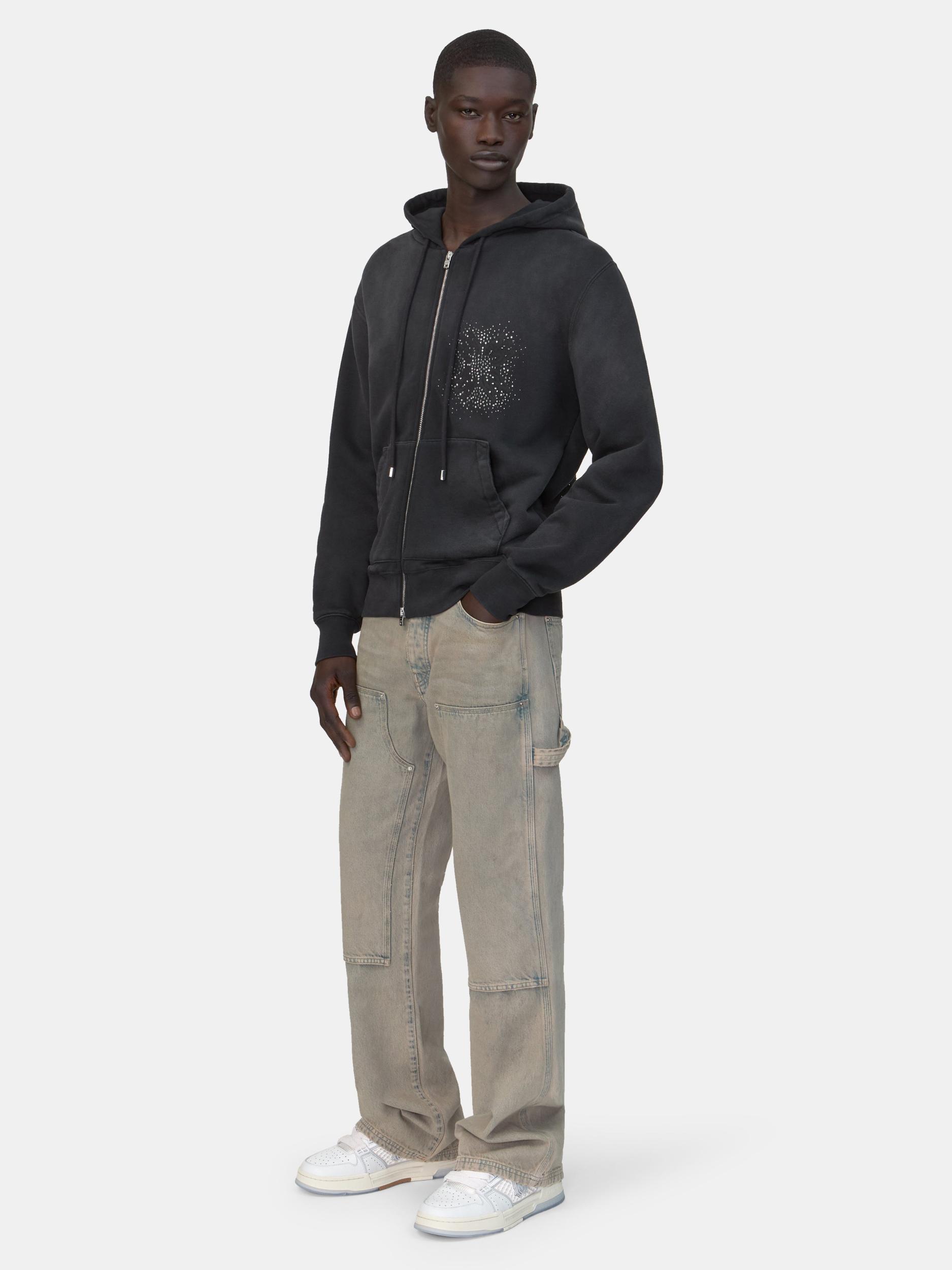 MA QUAD CRYSTAL ZIP HOODIE - Black Male Product Image