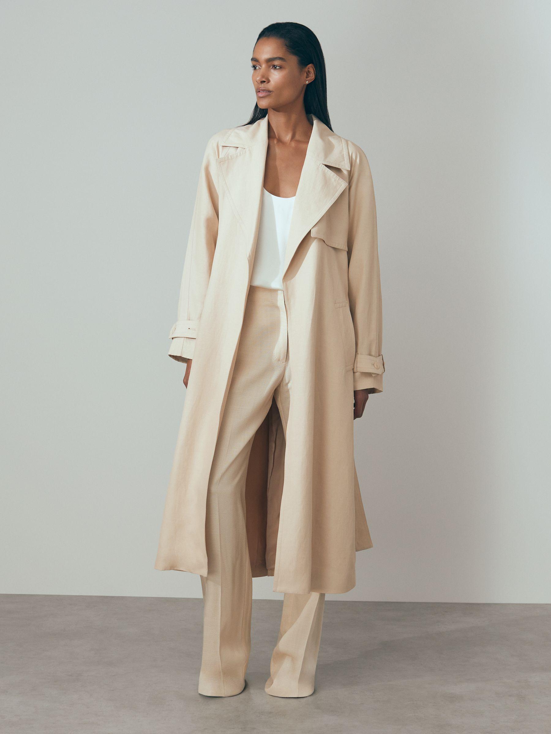 Atelier Italian Textured Slim Flared Suit Trousers in Blush Product Image