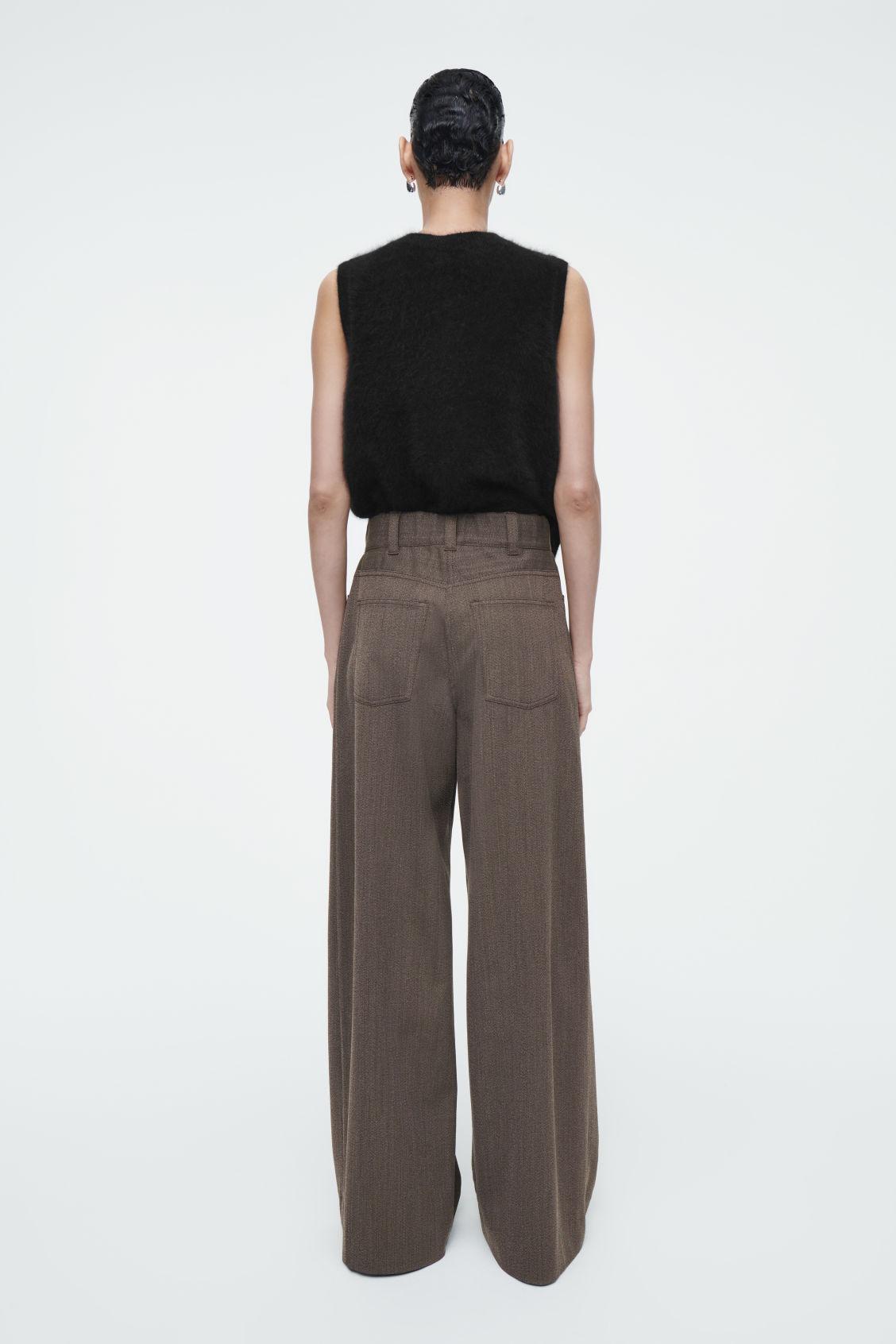 REGULAR WOOL-BLEND WIDE-LEG PANTS Product Image