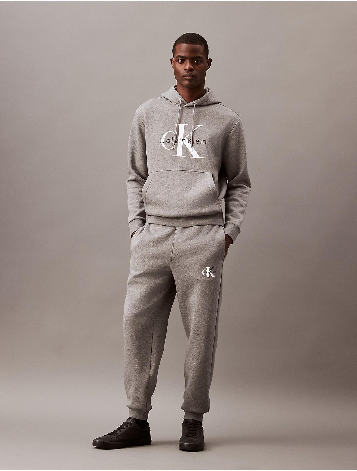 Calvin Klein Mens Monogram Logo Fleece Joggers - Grey Product Image