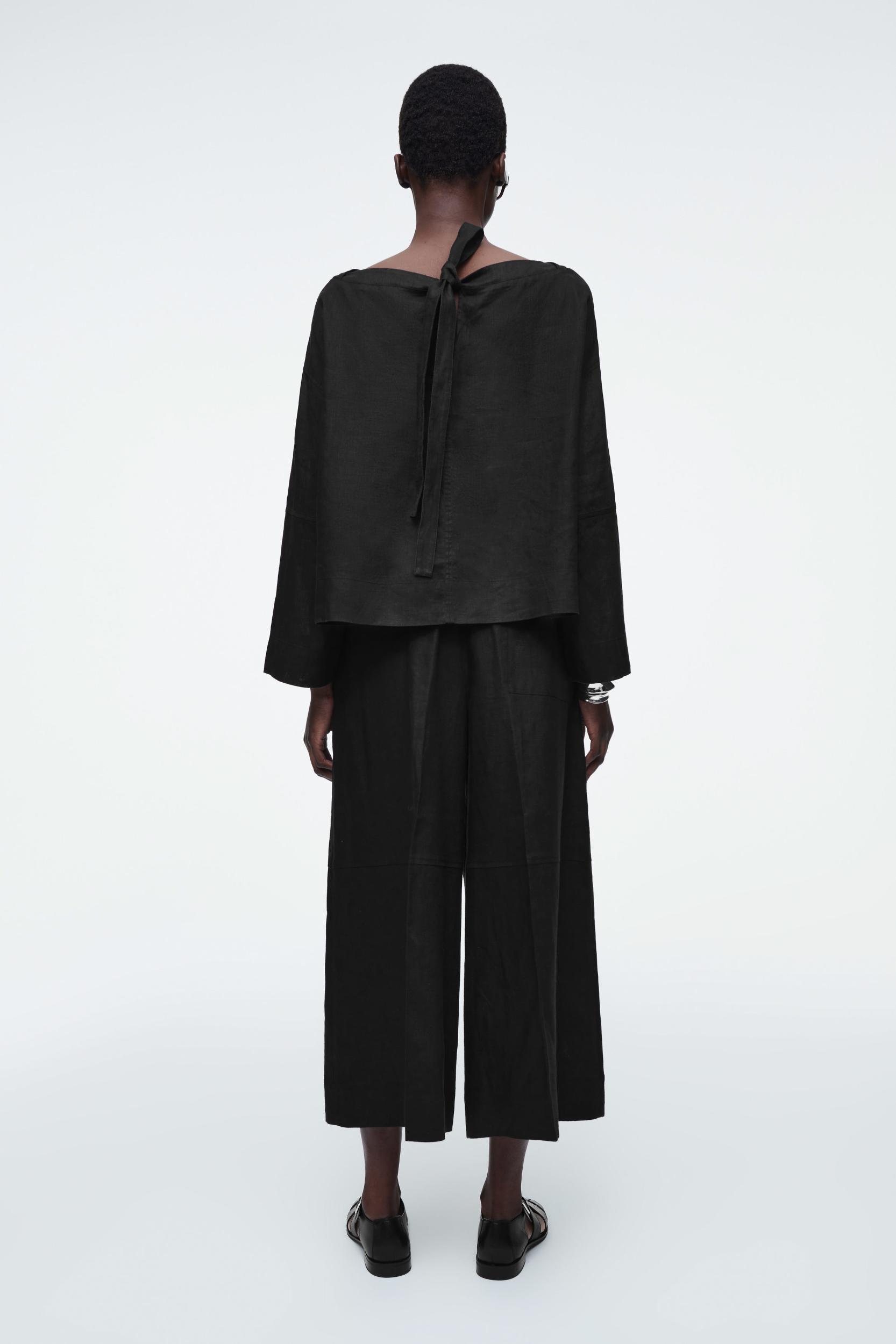 TIE-DETAIL LINEN BLOUSE Product Image