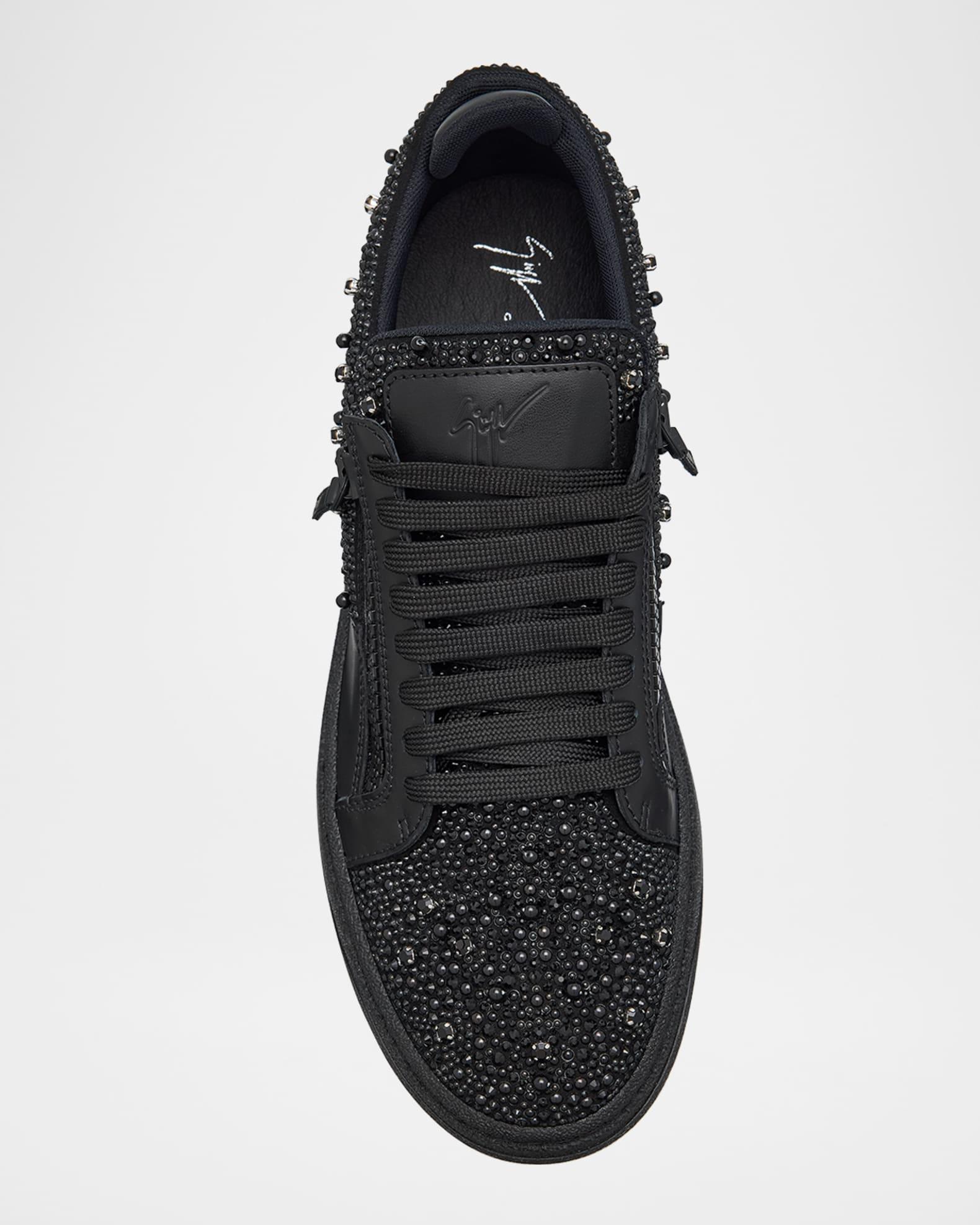 Men's Alicante Leather and Crystal Low-Top Sneakers Product Image