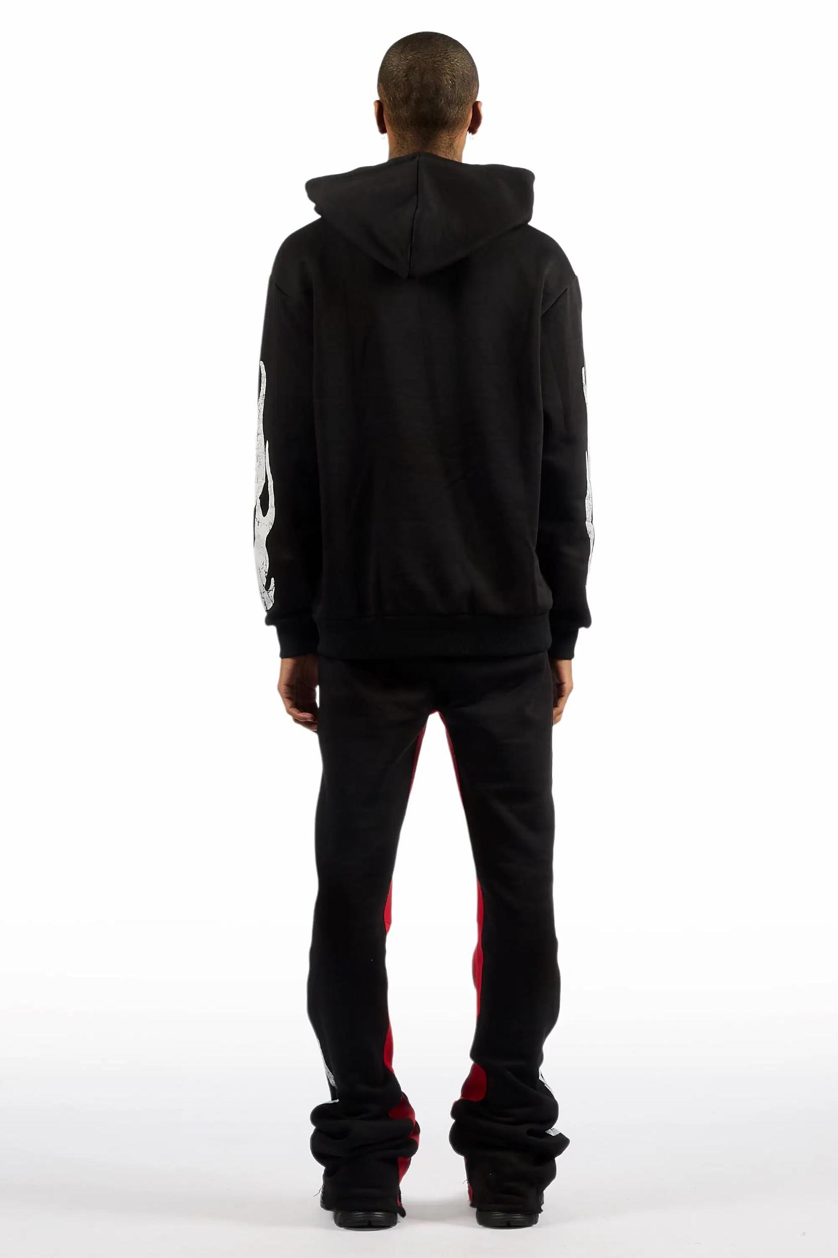 Amos Black Hoodie/Baggy Track Pant Set Male Product Image
