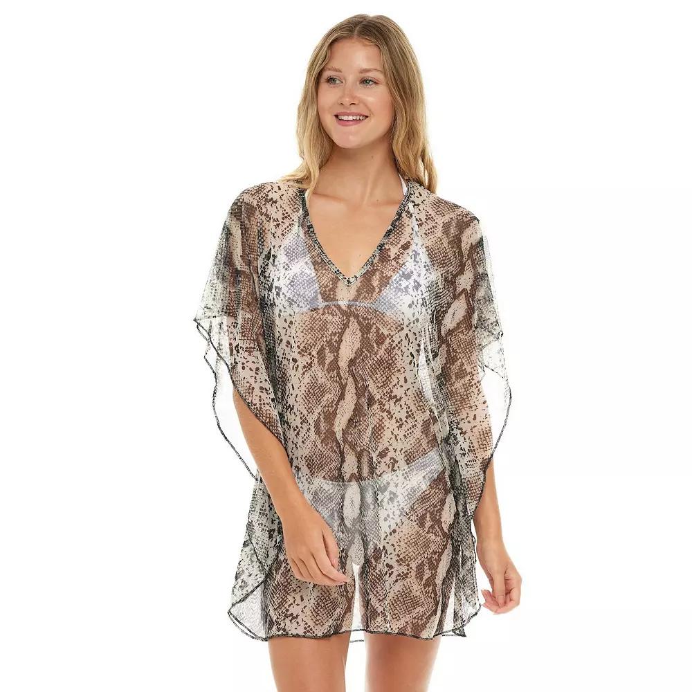 Women's Jordan Taylor Animal Print Swim Cover-Up Caftan,  Product Image